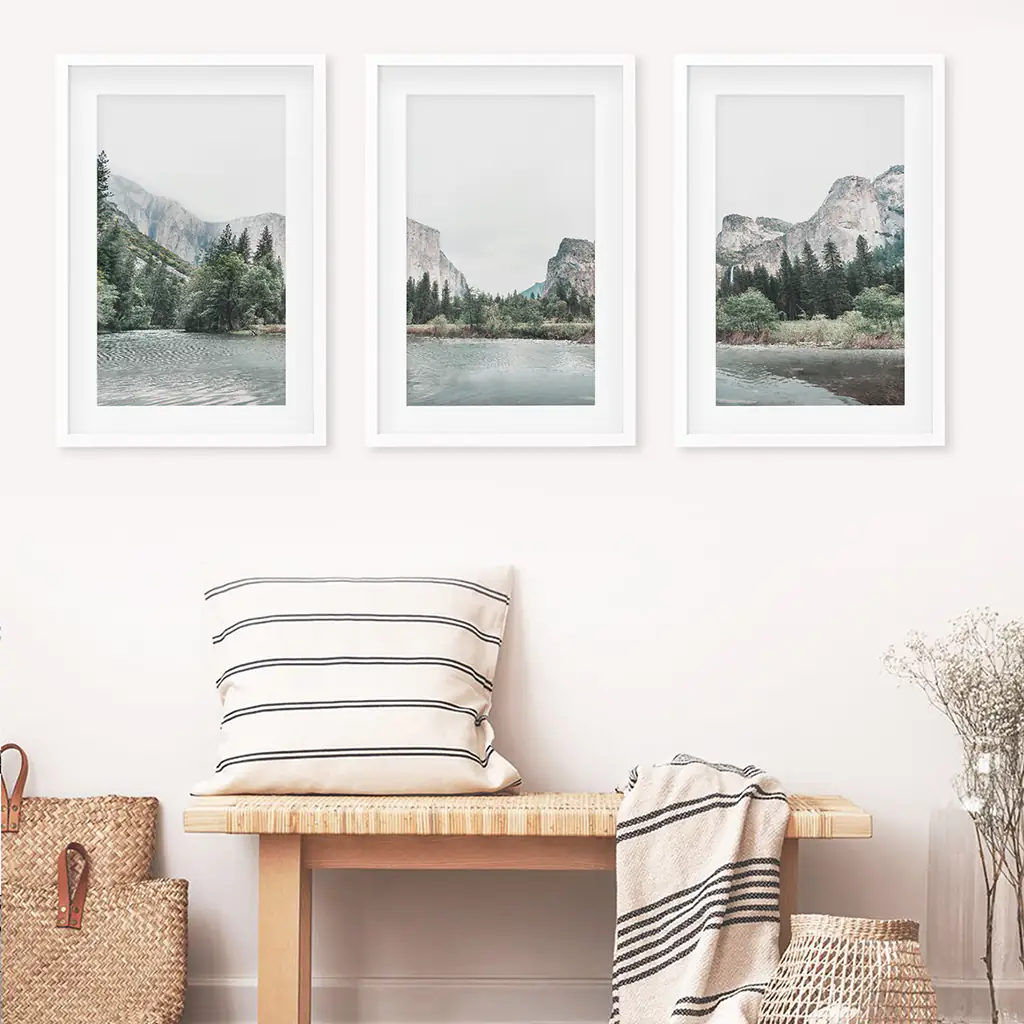 Yosemite Valley Triptych. US National Park Wall Art Prints - Image 5