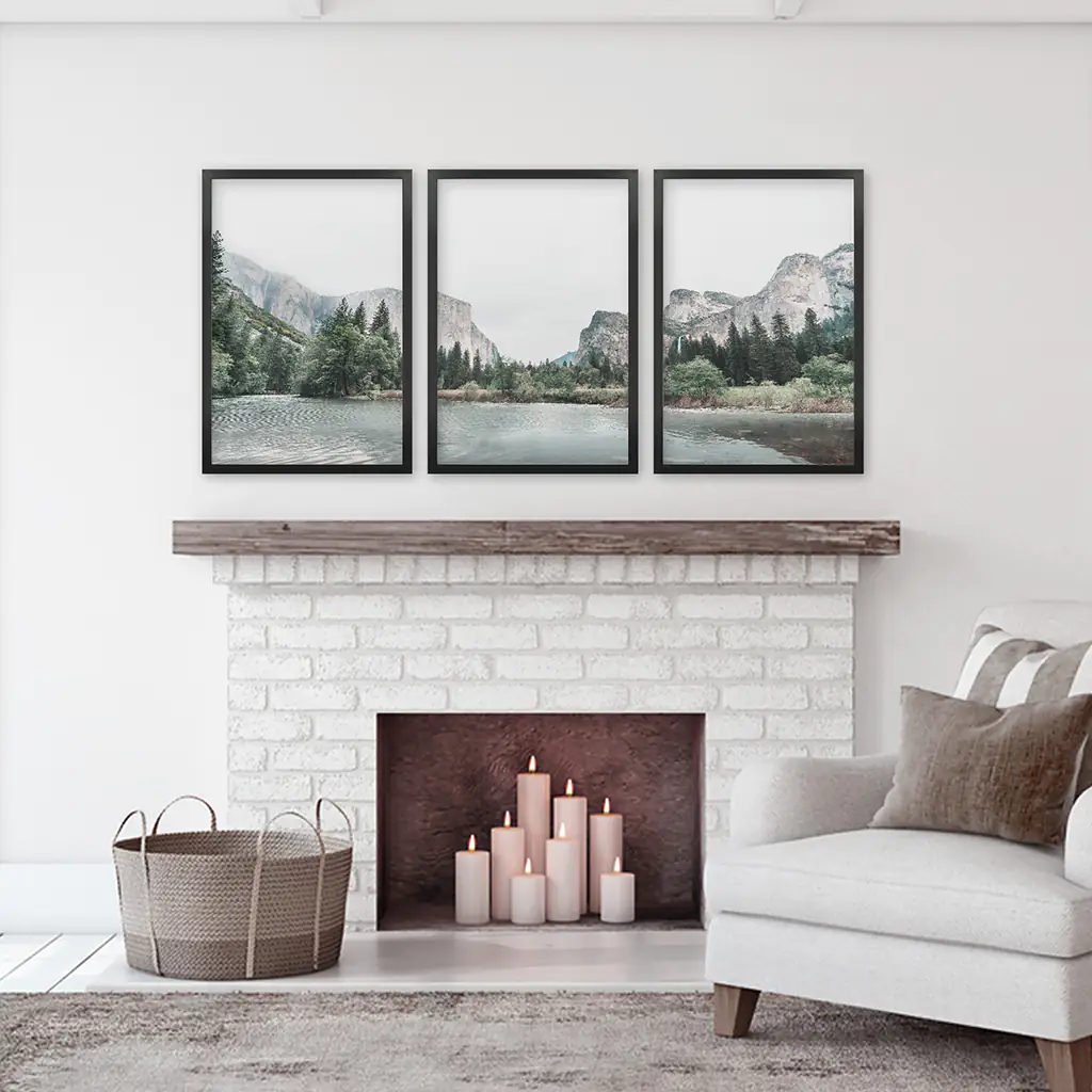 Yosemite Valley Triptych. US National Park Wall Art Prints - Image 6