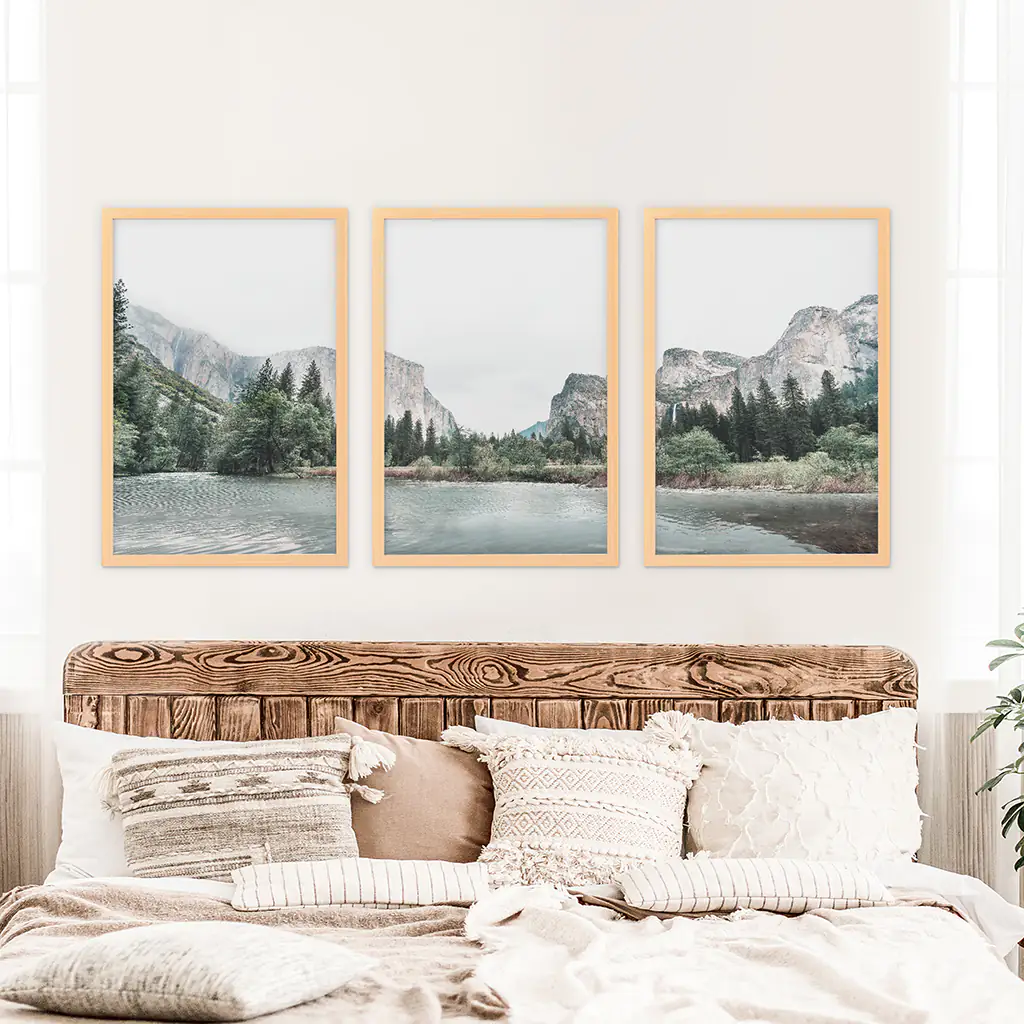Yosemite Valley Triptych. US National Park Wall Art Prints - Image 8