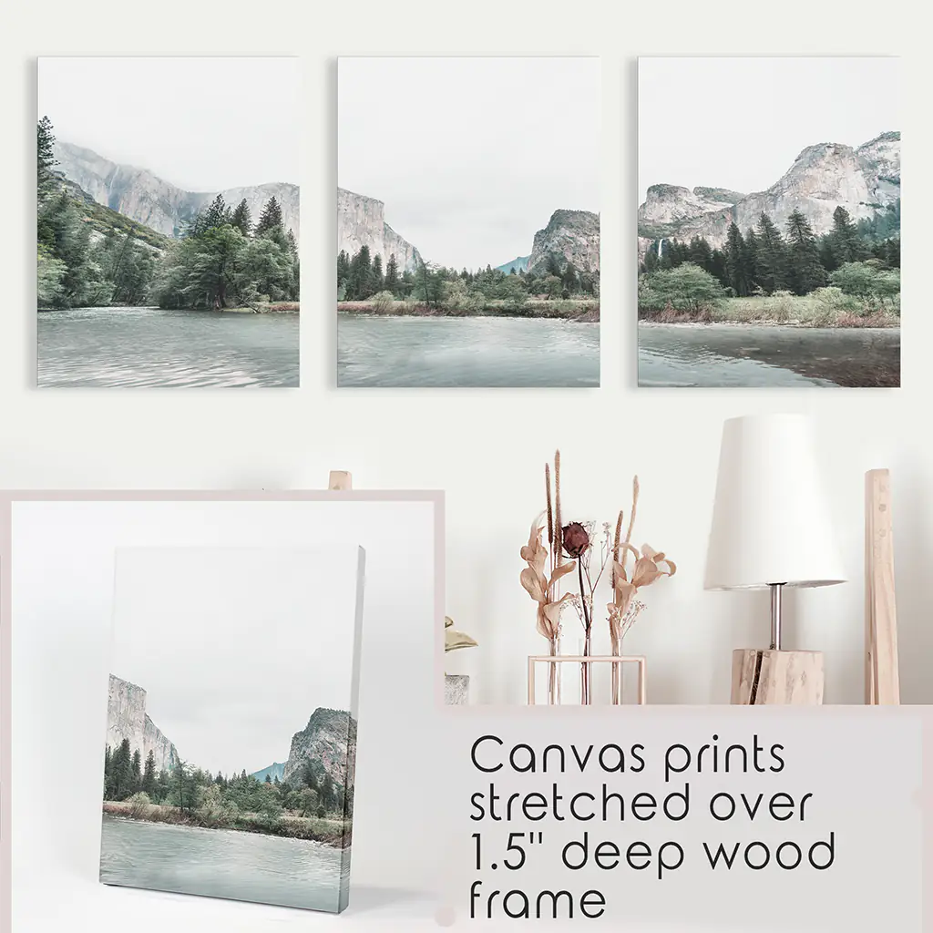 Yosemite Valley Triptych. US National Park Wall Art Prints - Image 9