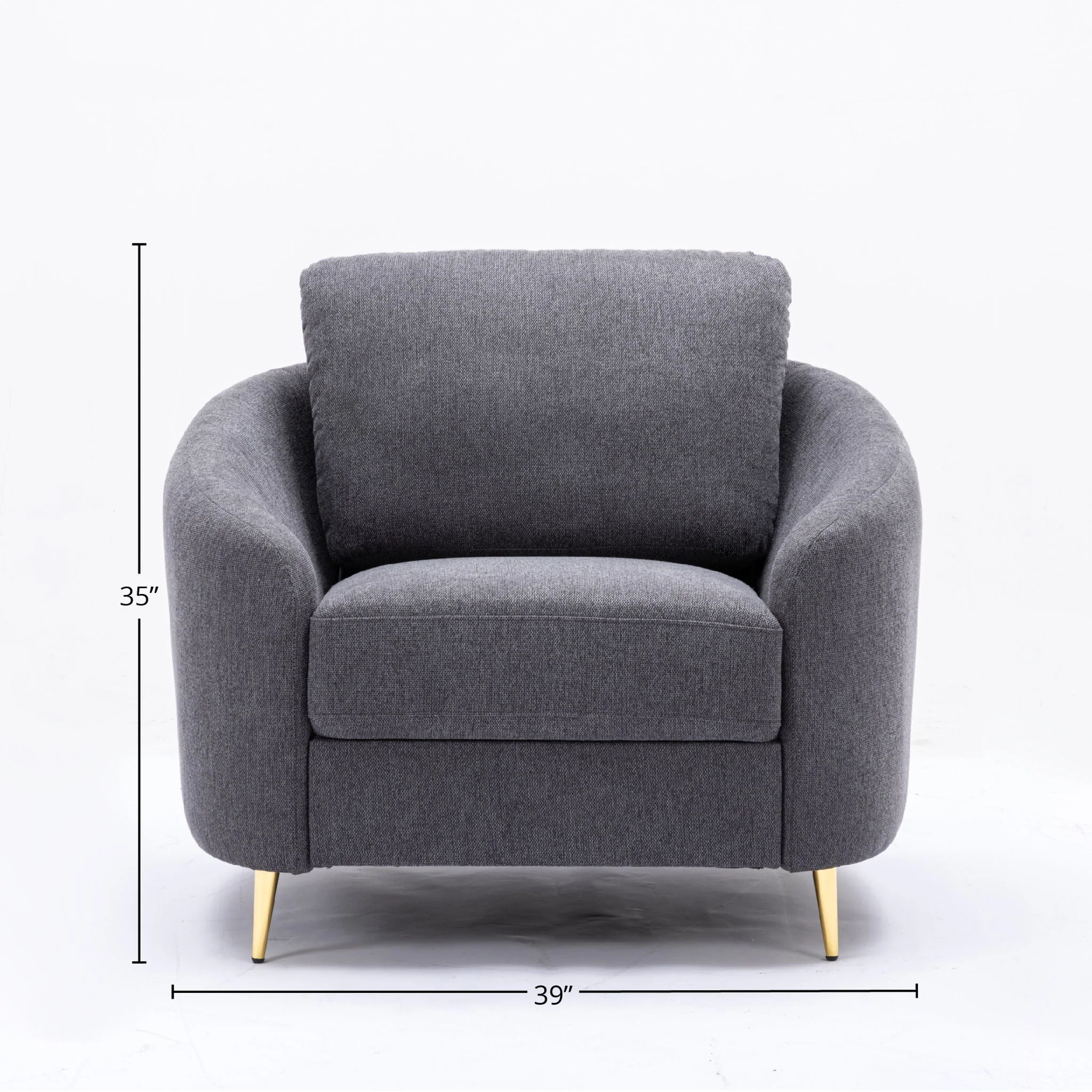 Yuina - Linen Chair - Gray - Image 2