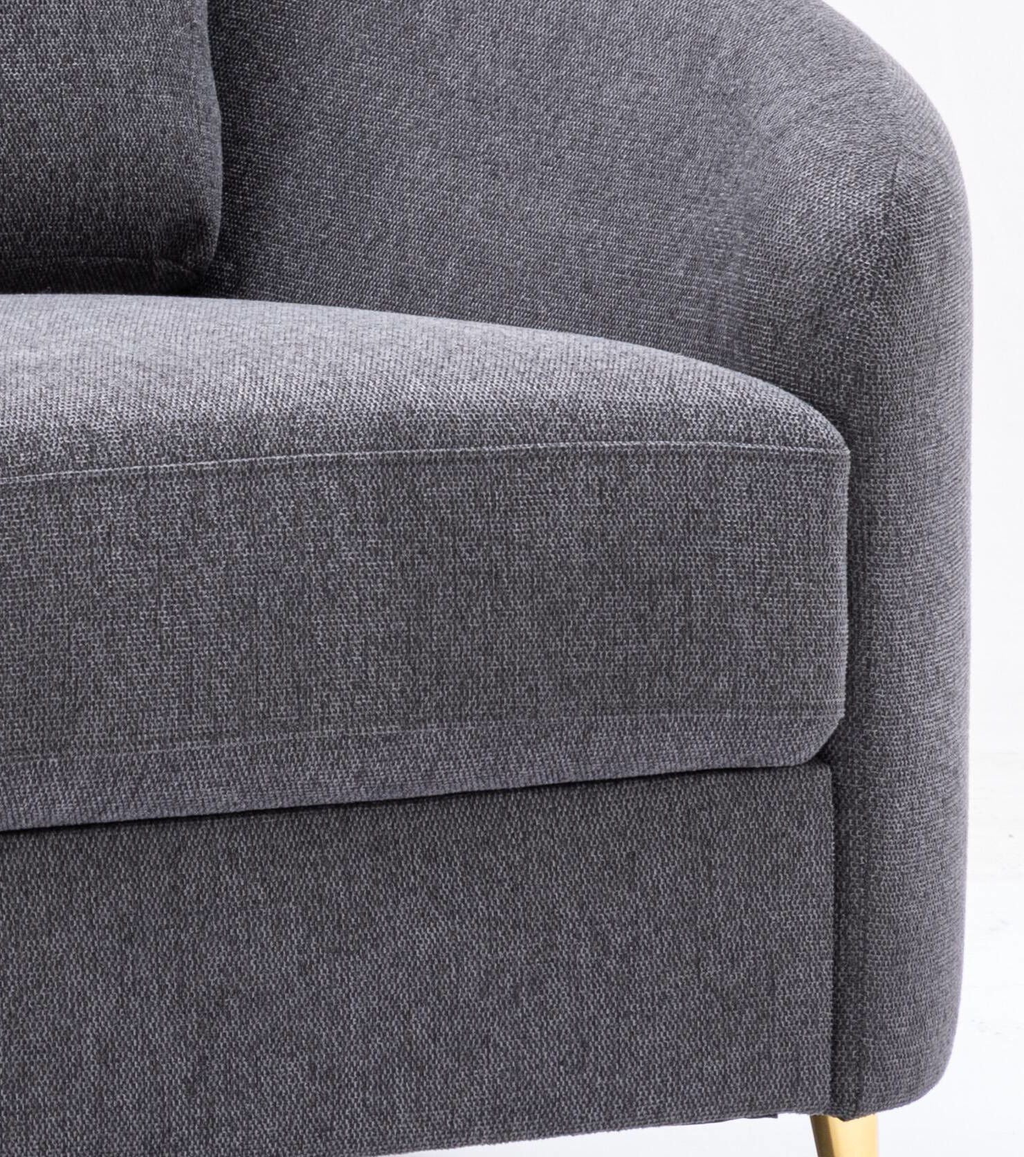 Yuina - Linen Chair - Gray - Image 3