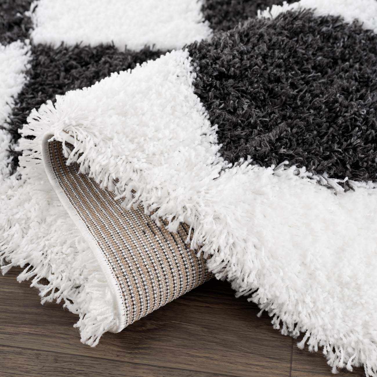 Zahur Black & White Diamond Area Rug - Image 7