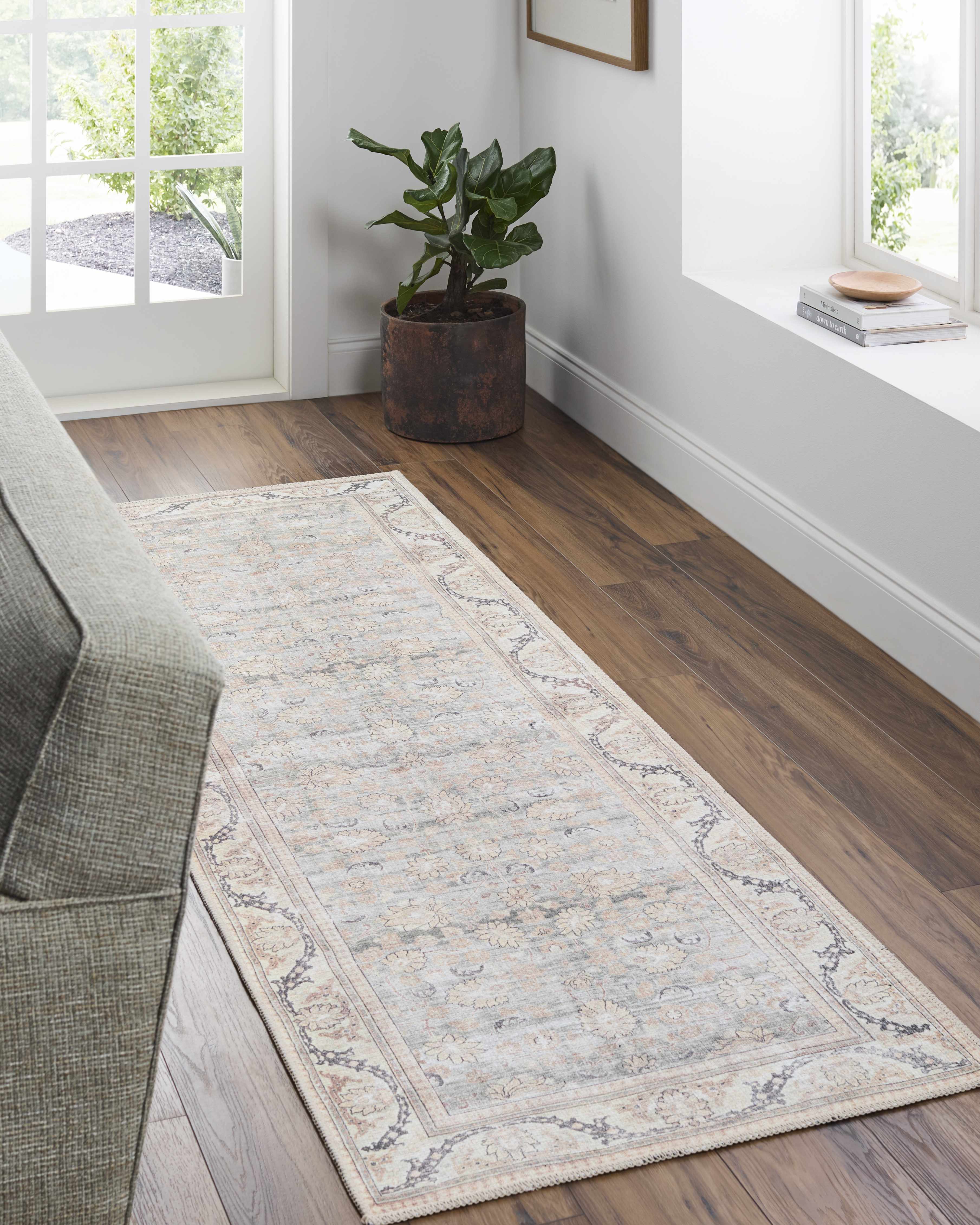 Zamir Vintage Flat Pile Washable Rug - Image 10
