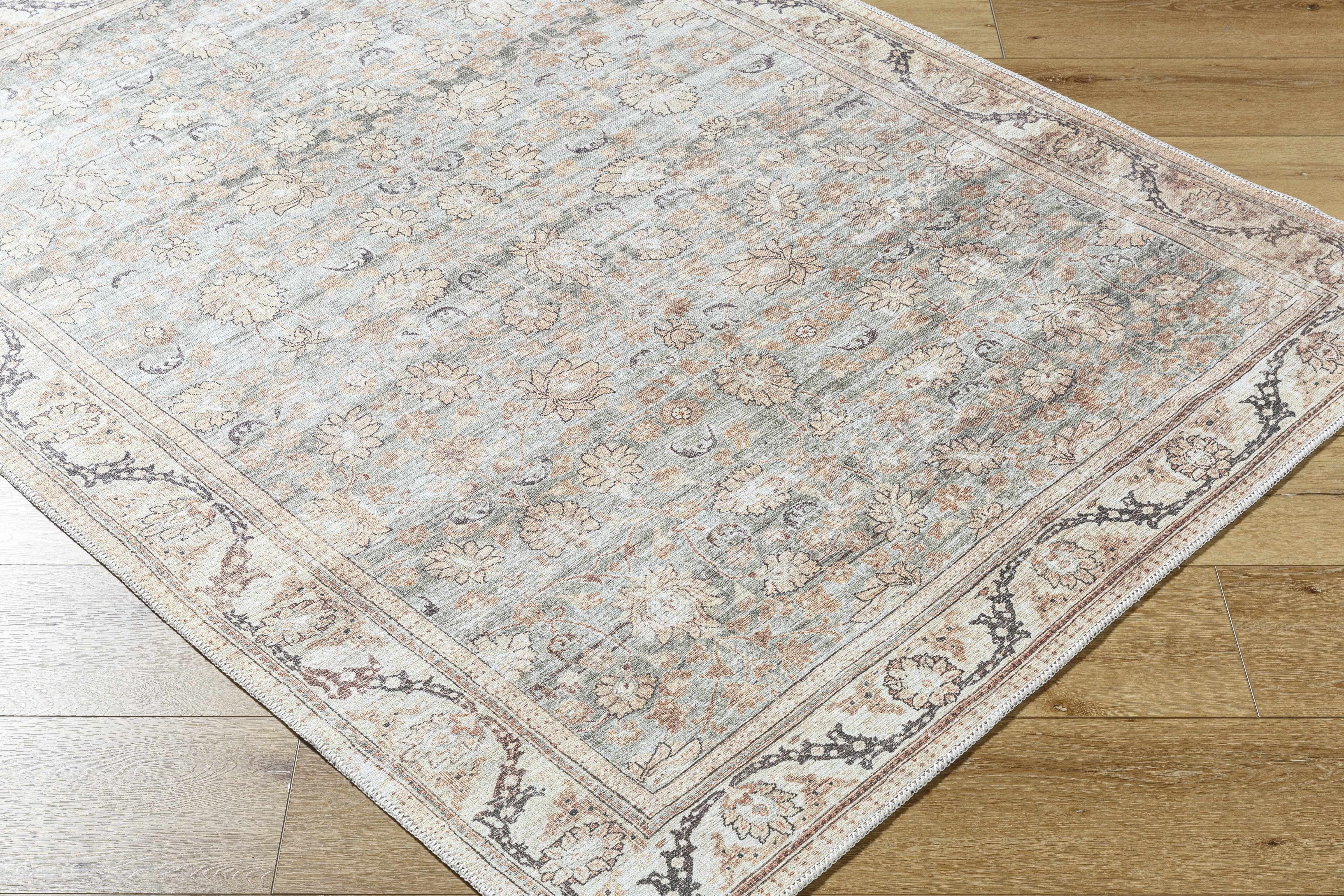 Zamir Vintage Flat Pile Washable Rug - Image 3