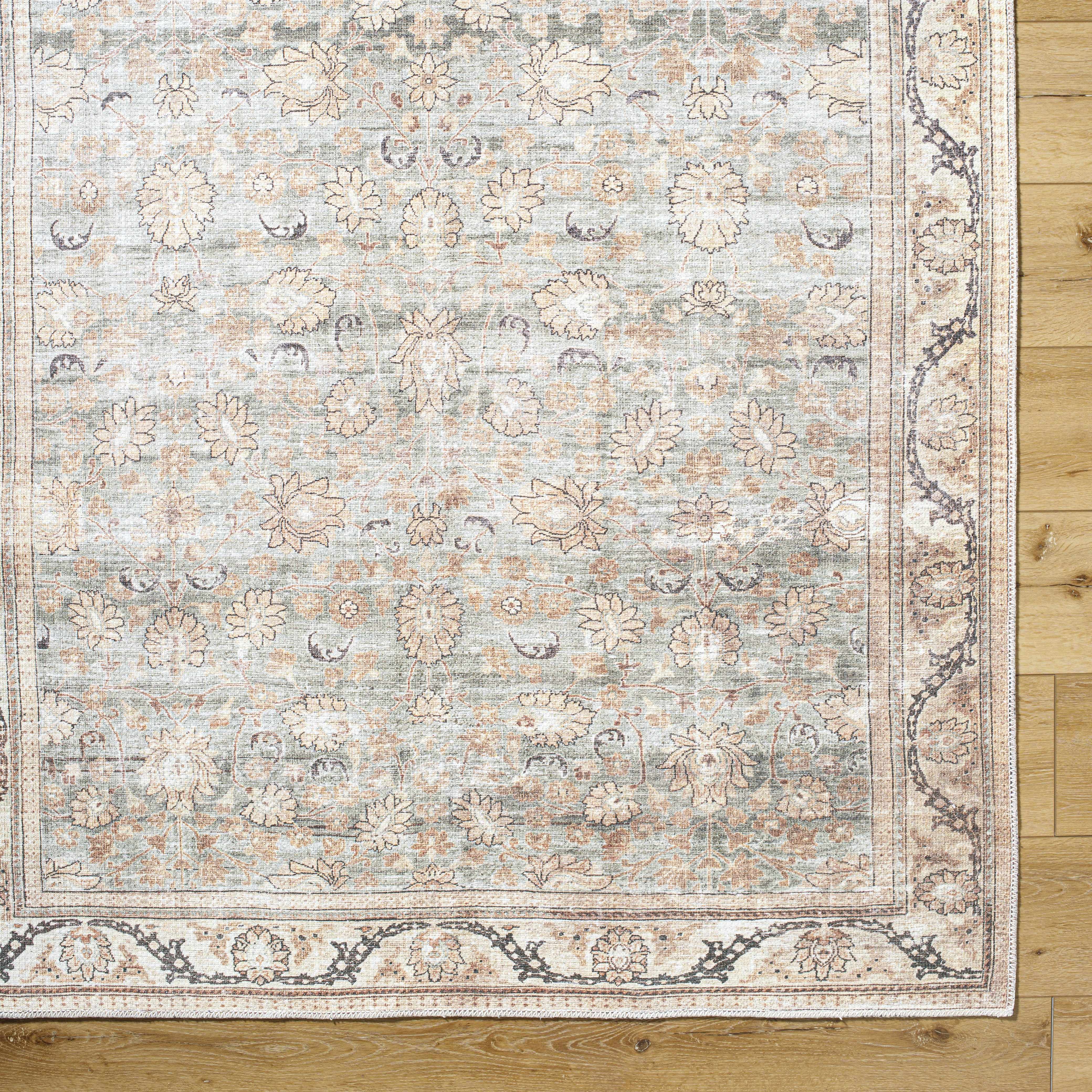 Zamir Vintage Flat Pile Washable Rug - Image 6