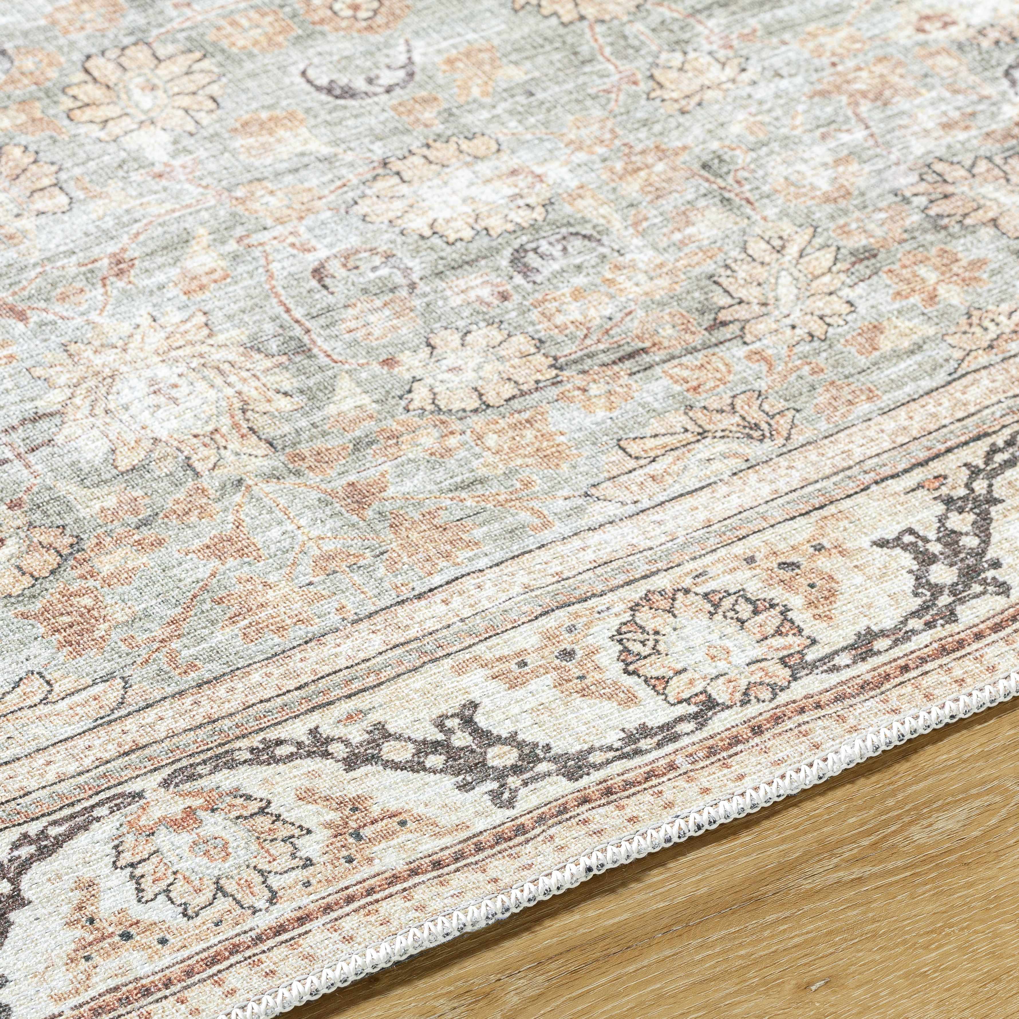 Zamir Vintage Flat Pile Washable Rug - Image 7