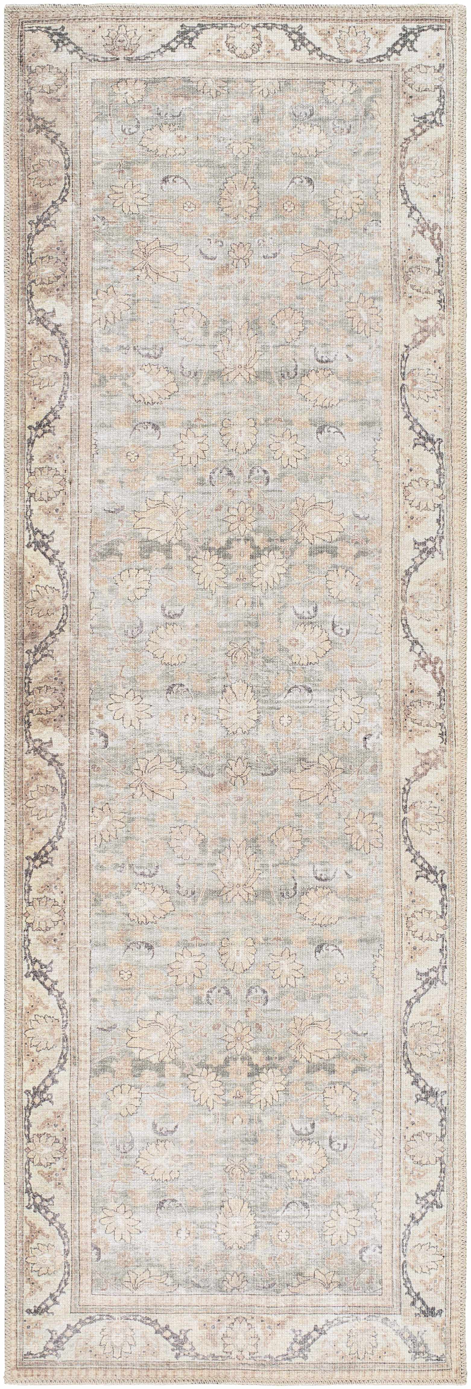 Zamir Vintage Flat Pile Washable Rug - Image 9
