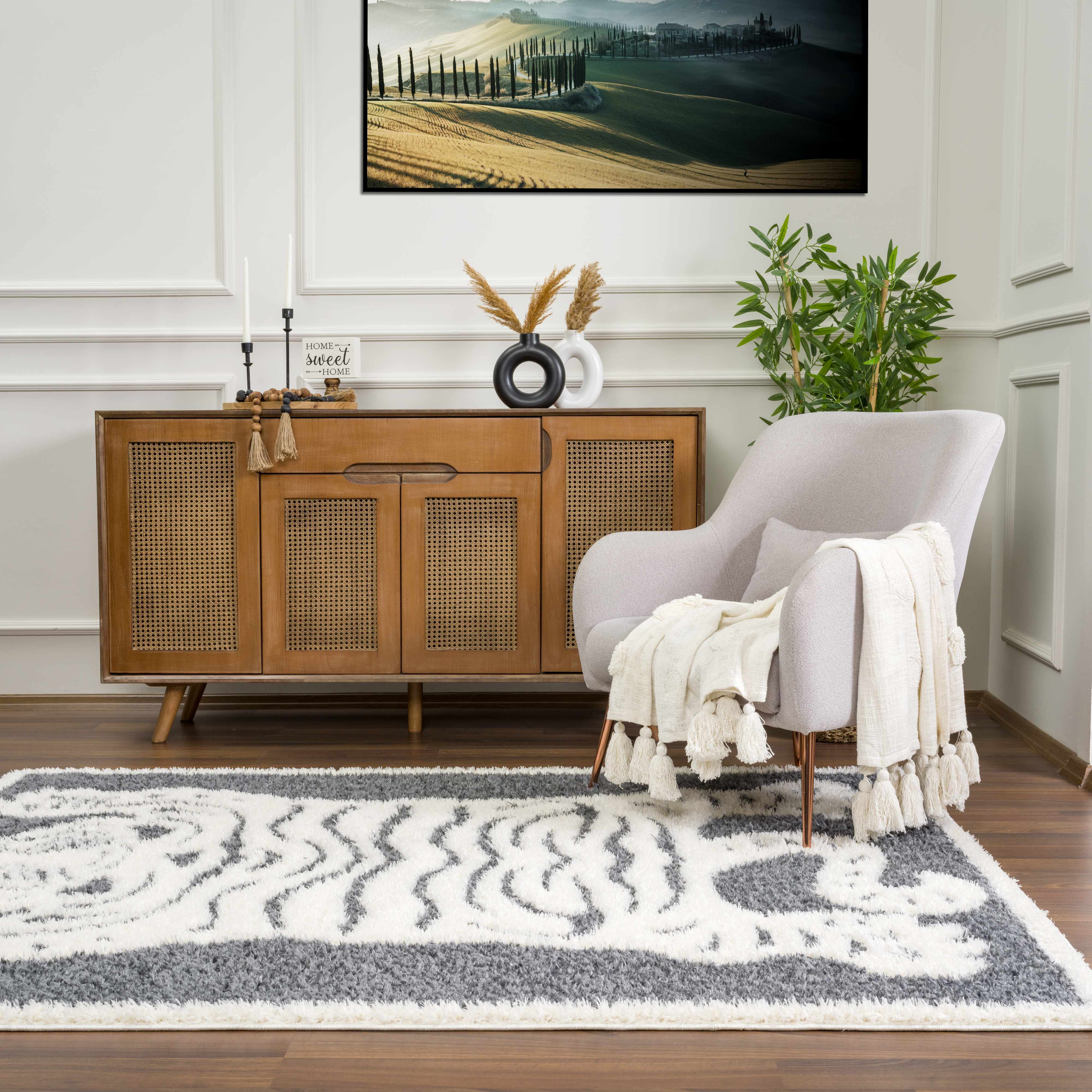 Zane Charcoal Tibetan Tiger Plush Rug - Image 3