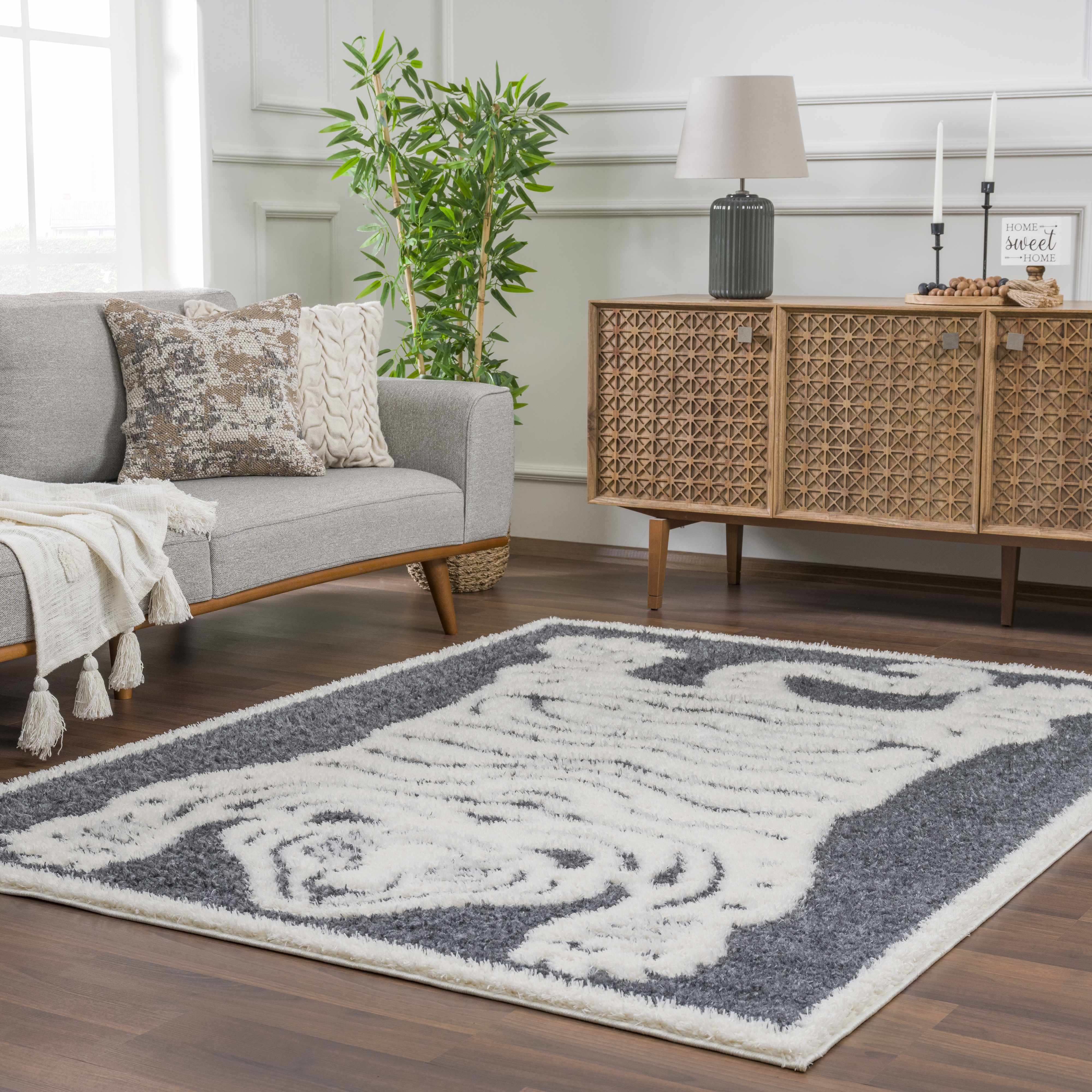 Zane Charcoal Tibetan Tiger Plush Rug - Image 9