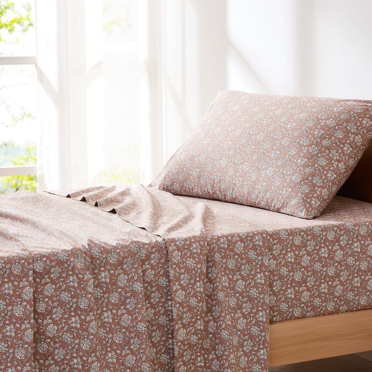 Zara Floral Block Cotton Sheet Set - Image 35