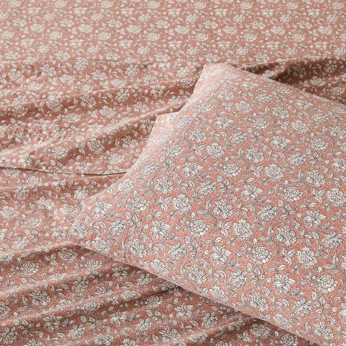 Zara Floral Block Cotton Sheet Set - Image 61