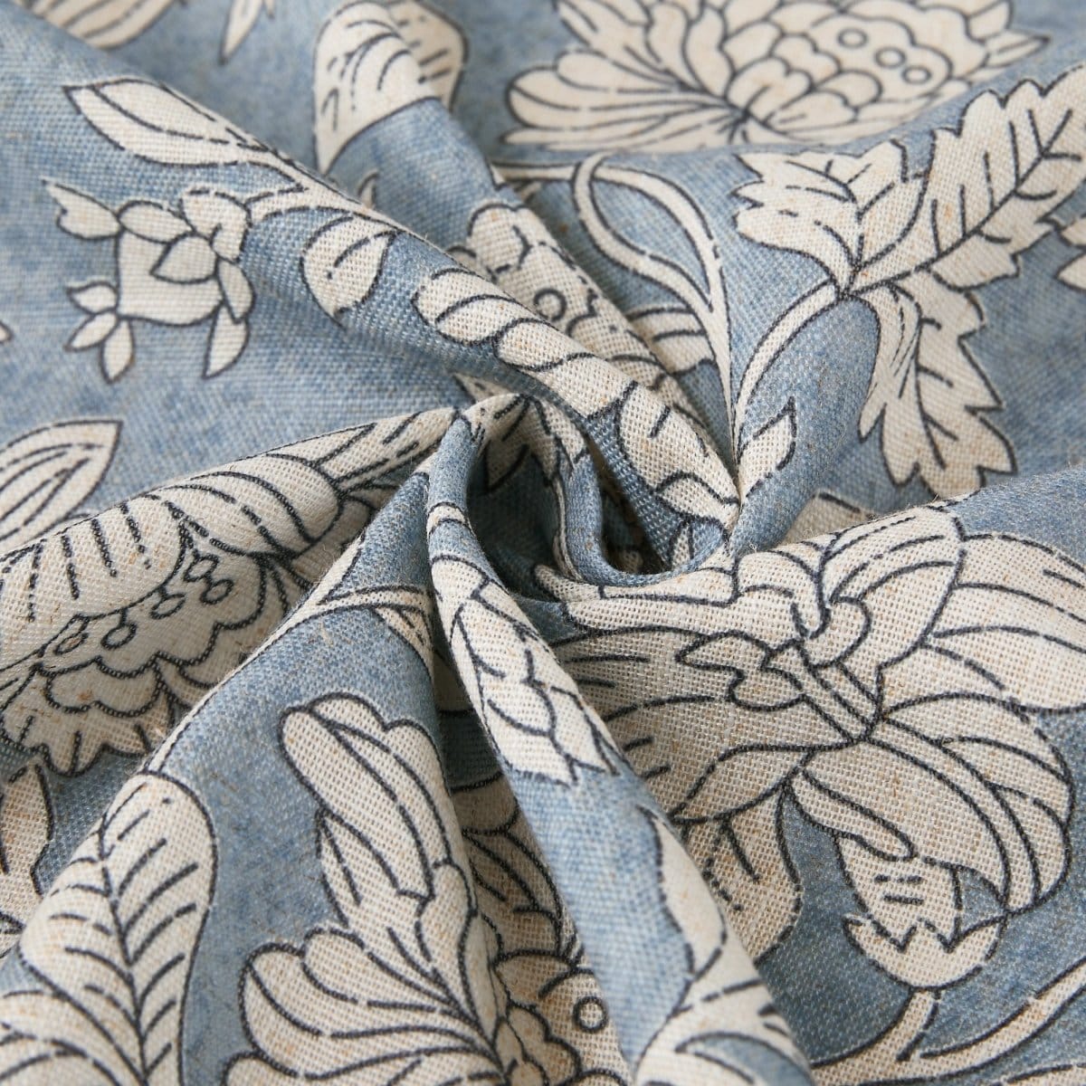 Zara Floral Block Linen Textured Shower Curtain - Image 5