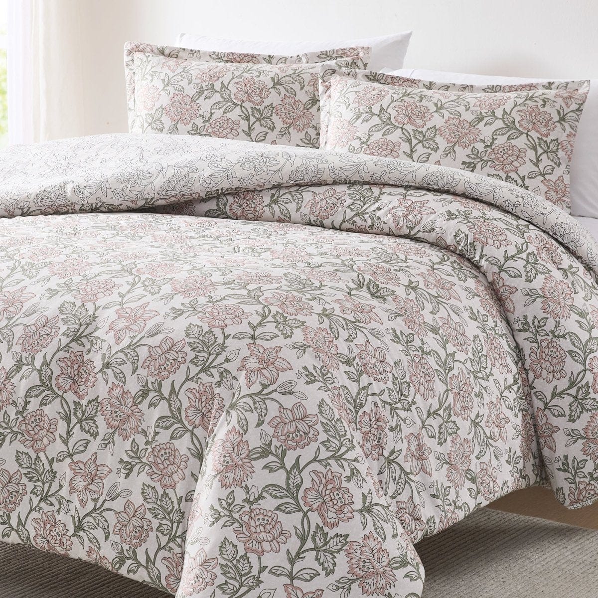 Zara Floral Block Reversible Comforter 3Pc Set - Image 10