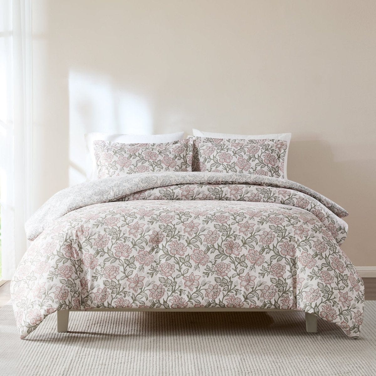 Zara Floral Block Reversible Comforter 3Pc Set - Image 9