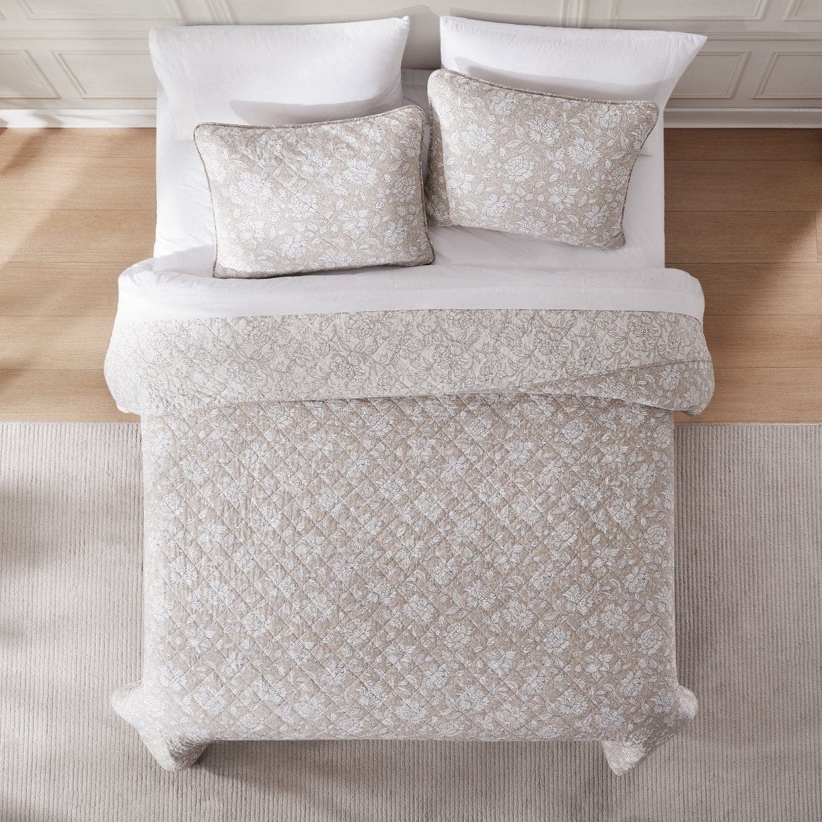 Zara Floral Block Reversible Cotton Quilt Set - Image 11