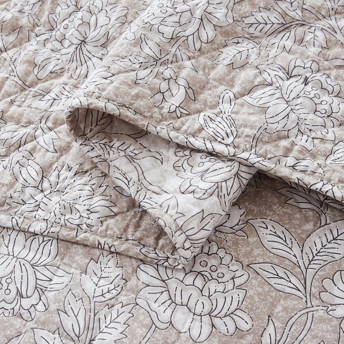 Zara Floral Block Reversible Cotton Quilt Set - Image 16