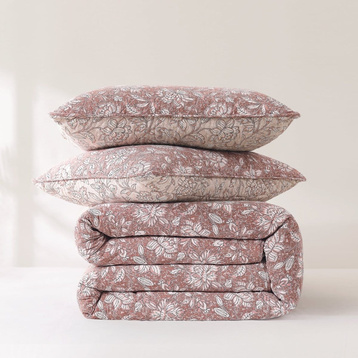 Zara Floral Block Reversible Cotton Quilt Set - Image 28