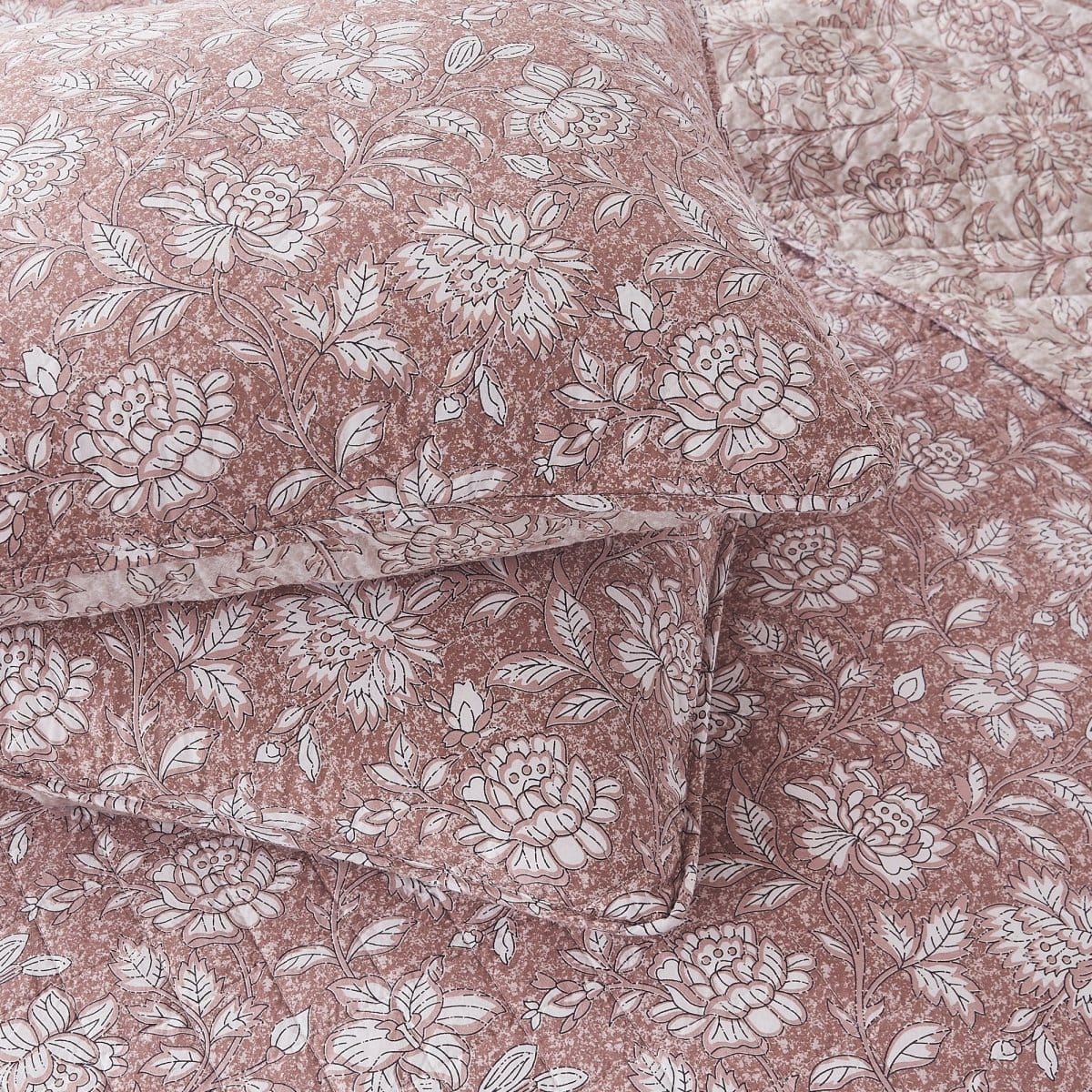 Zara Floral Block Reversible Cotton Quilt Set - Image 31