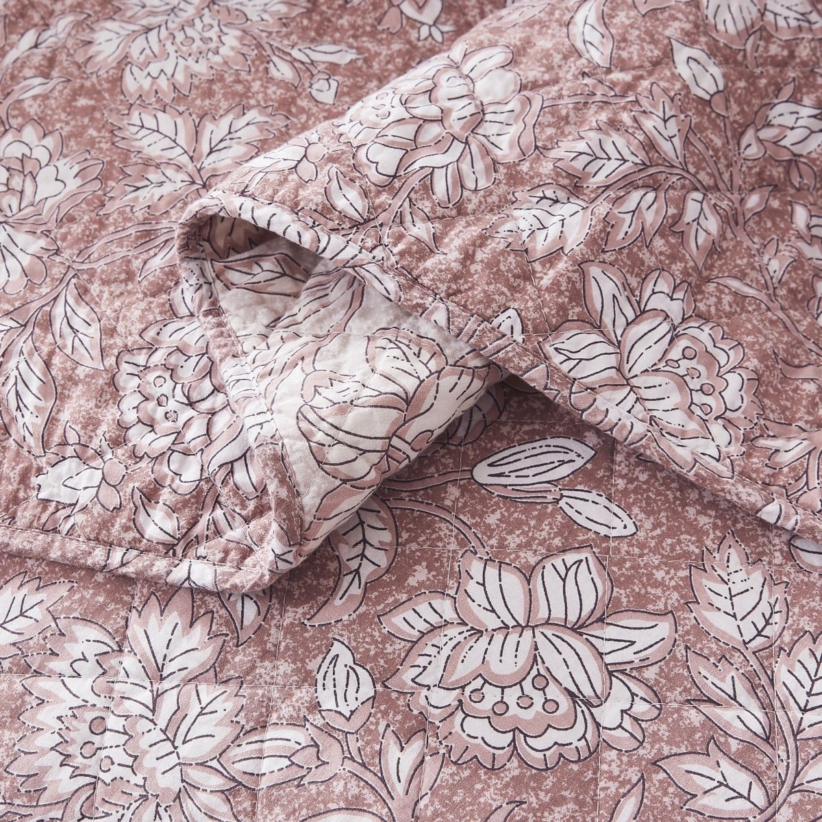 Zara Floral Block Reversible Cotton Quilt Set - Image 32