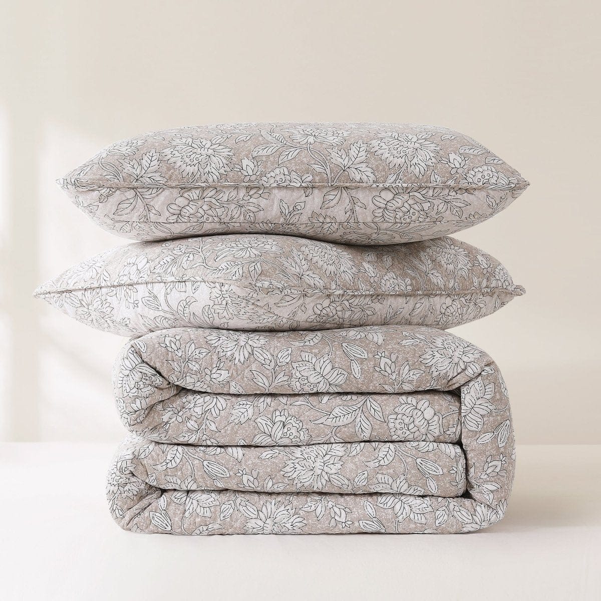 Zara Floral Block Reversible Cotton Quilt Set - Image 4