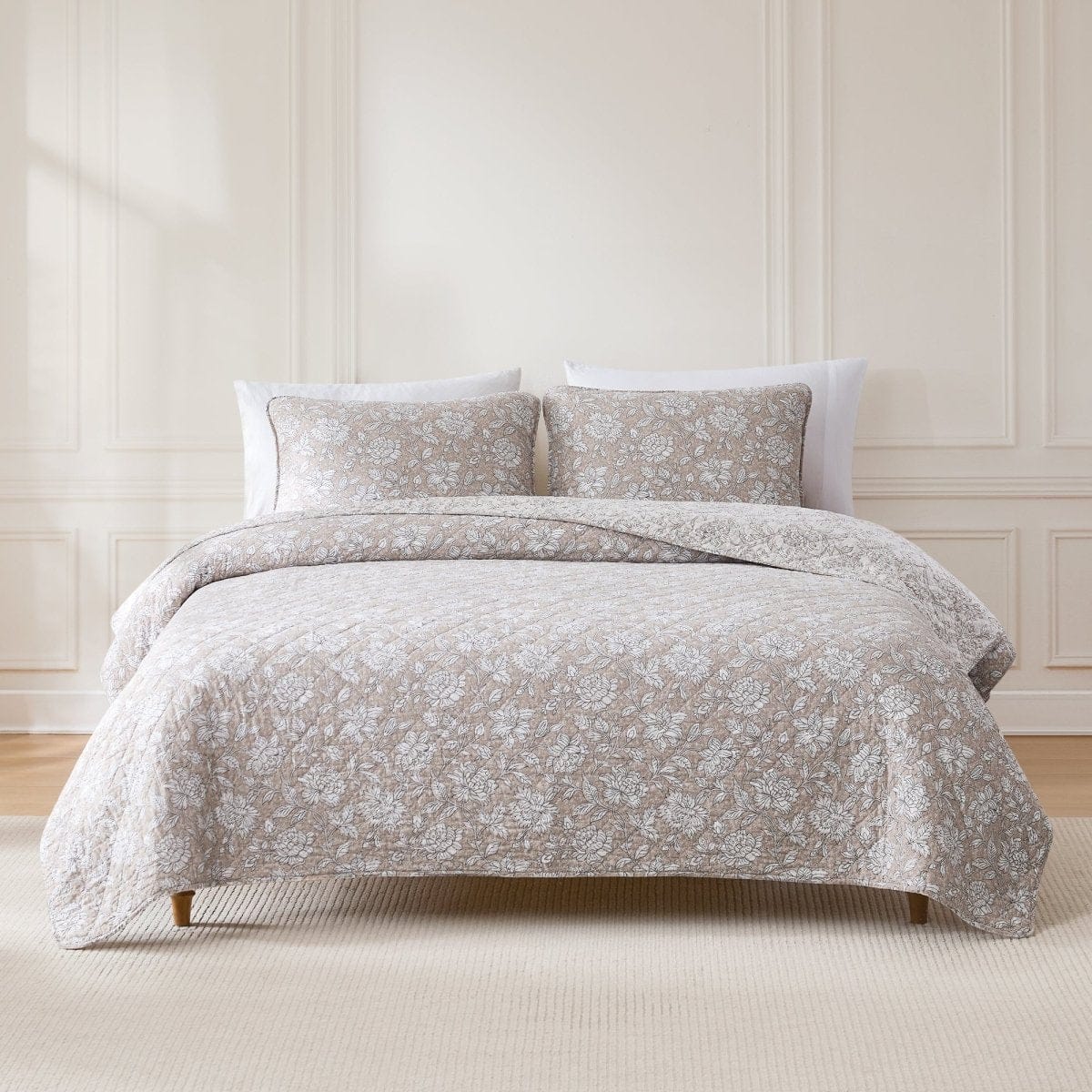 Zara Floral Block Reversible Cotton Quilt Set - Image 9