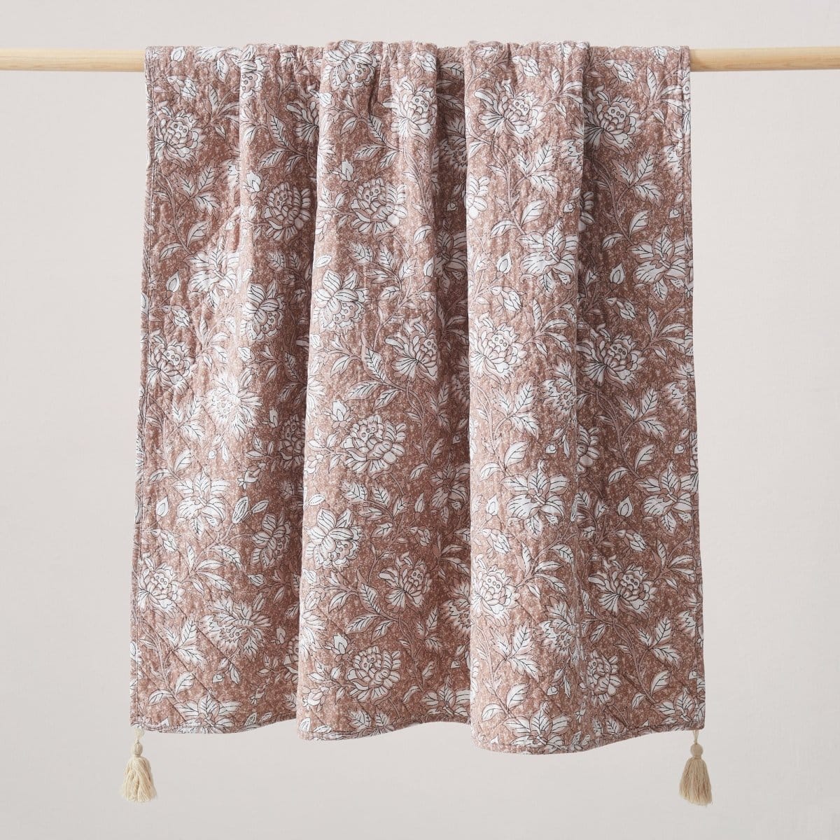 Zara Floral Block Reversible Cotton Throw Blanket - Image 3