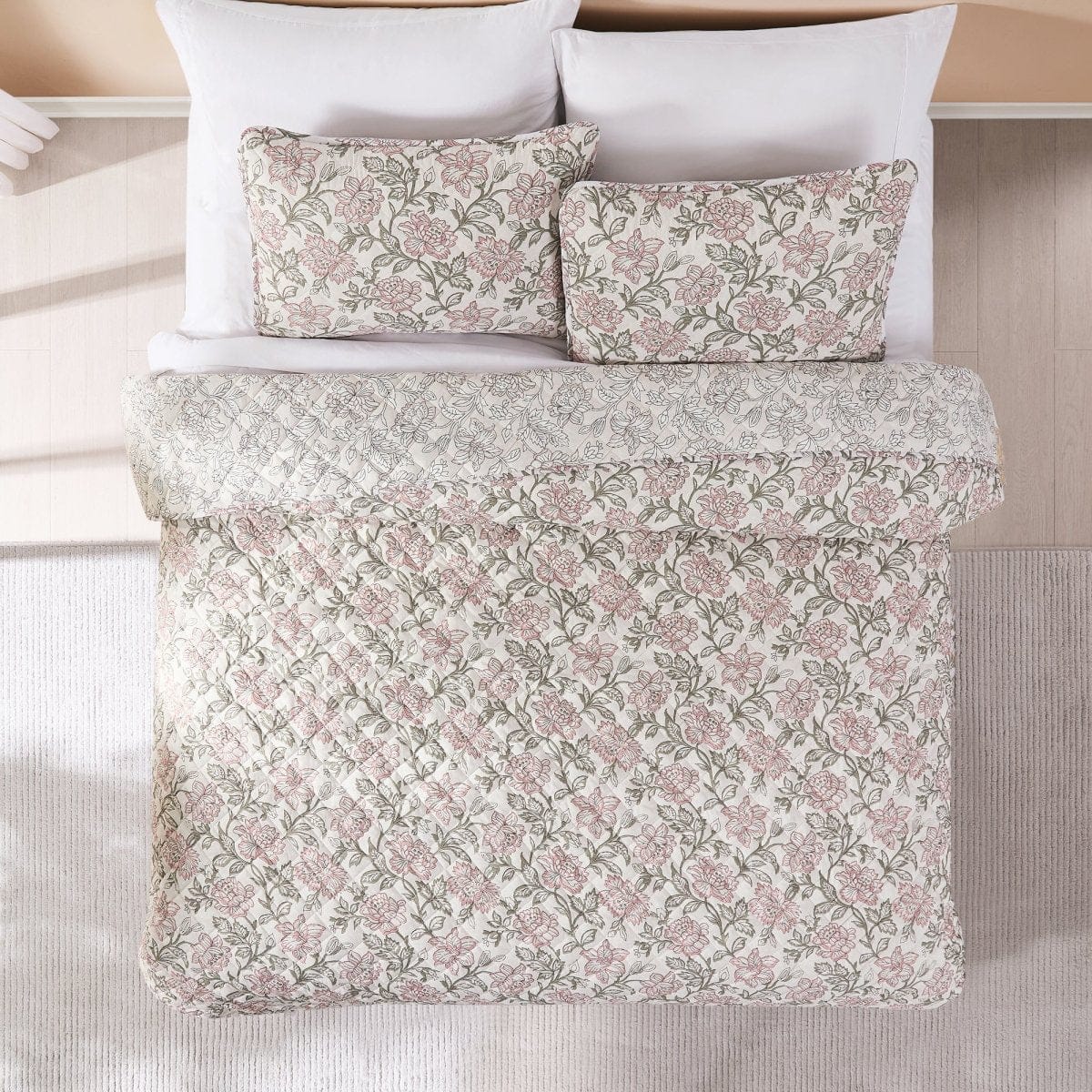 Zara Floral Block Reversible Quilt Set - Image 11