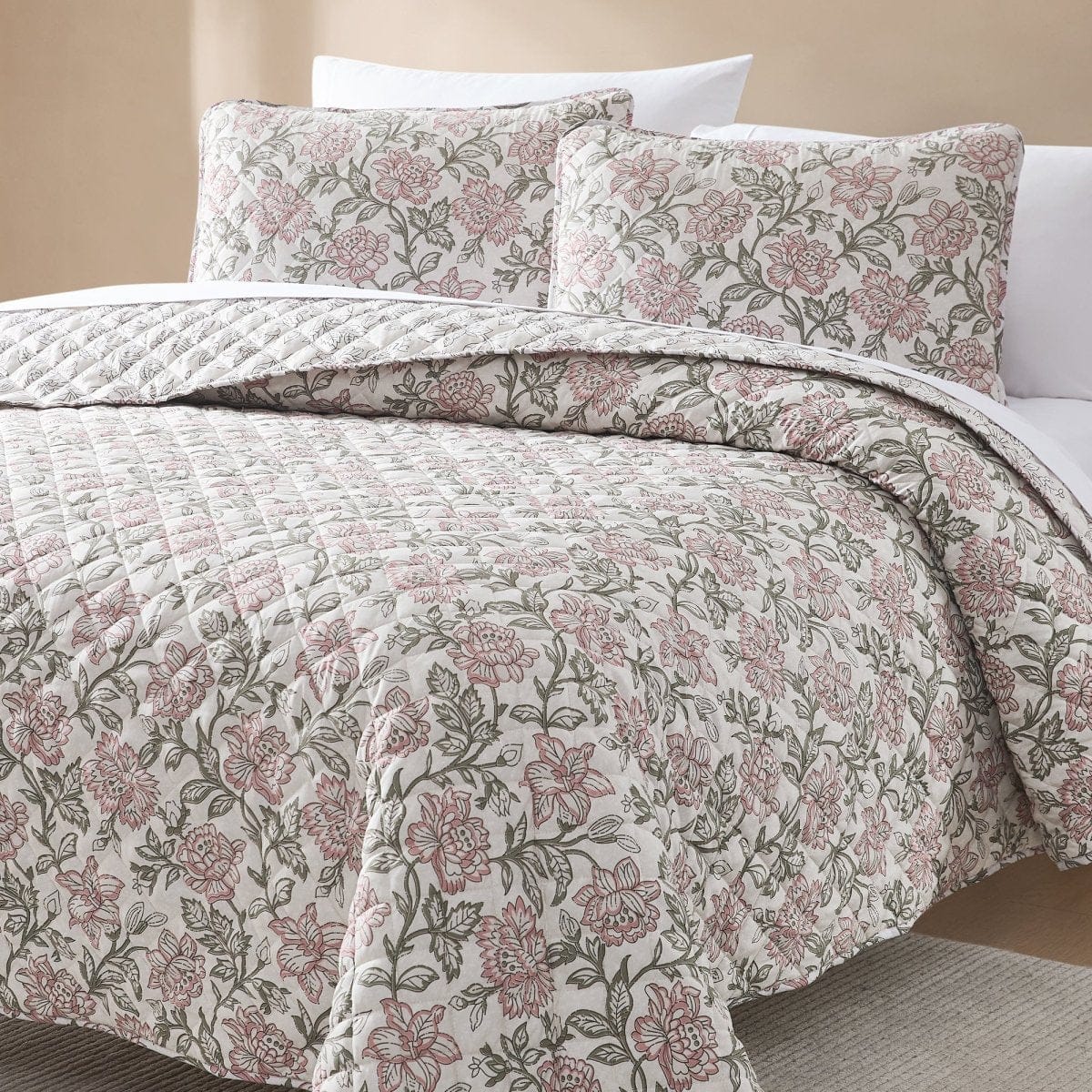 Zara Floral Block Reversible Quilt Set - Image 2