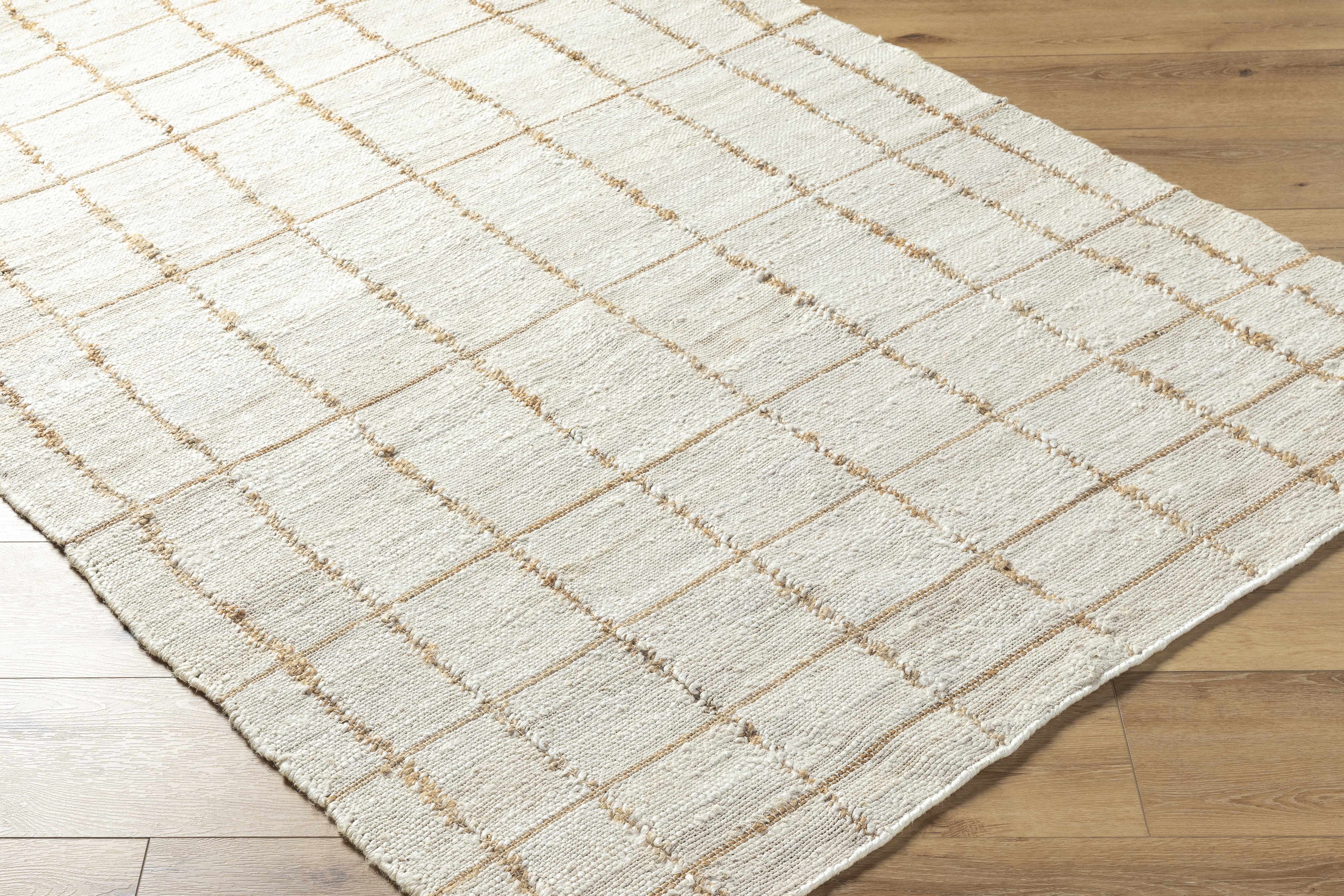 Zared Checkered Jute Area Rug - Image 10