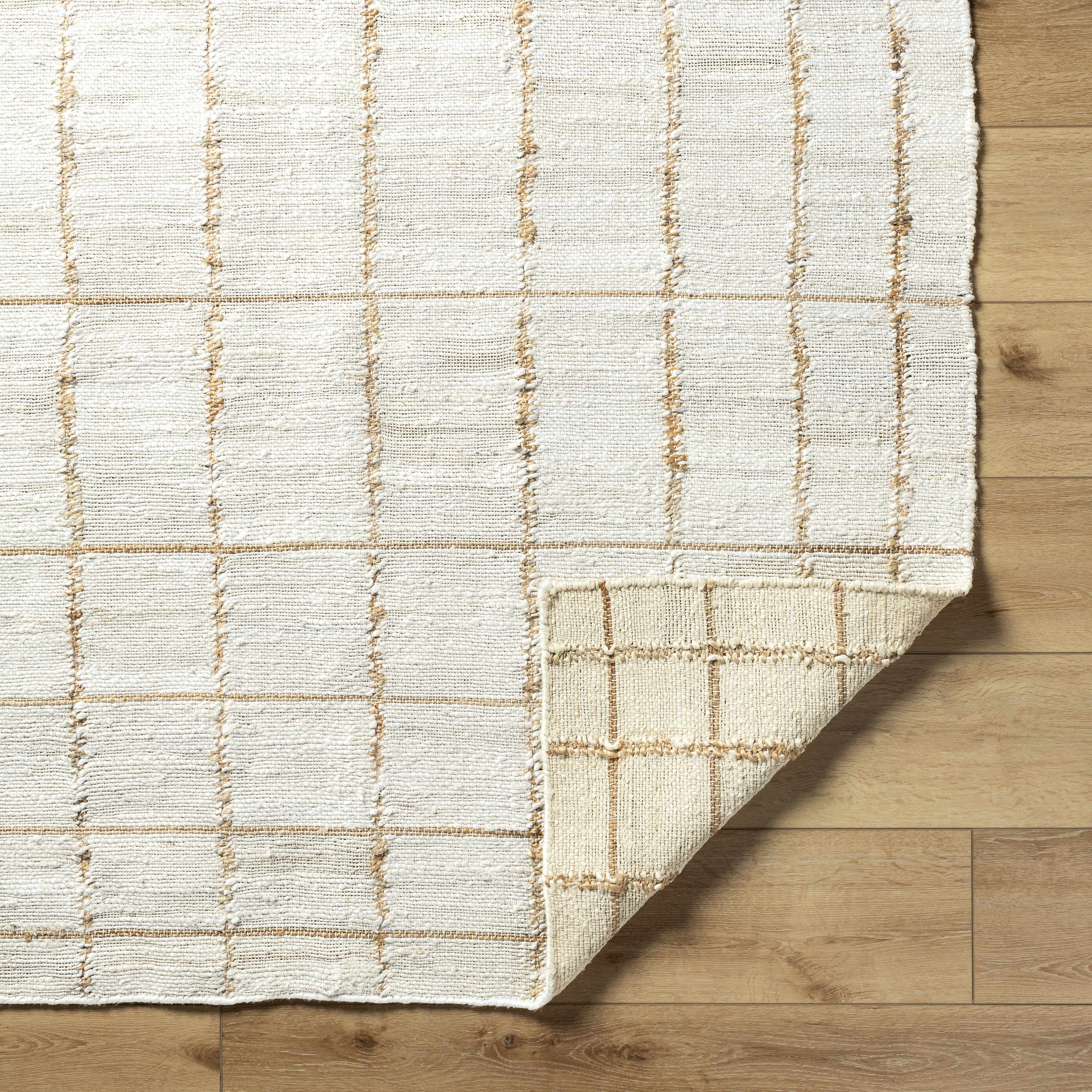Zared Checkered Jute Area Rug - Image 6