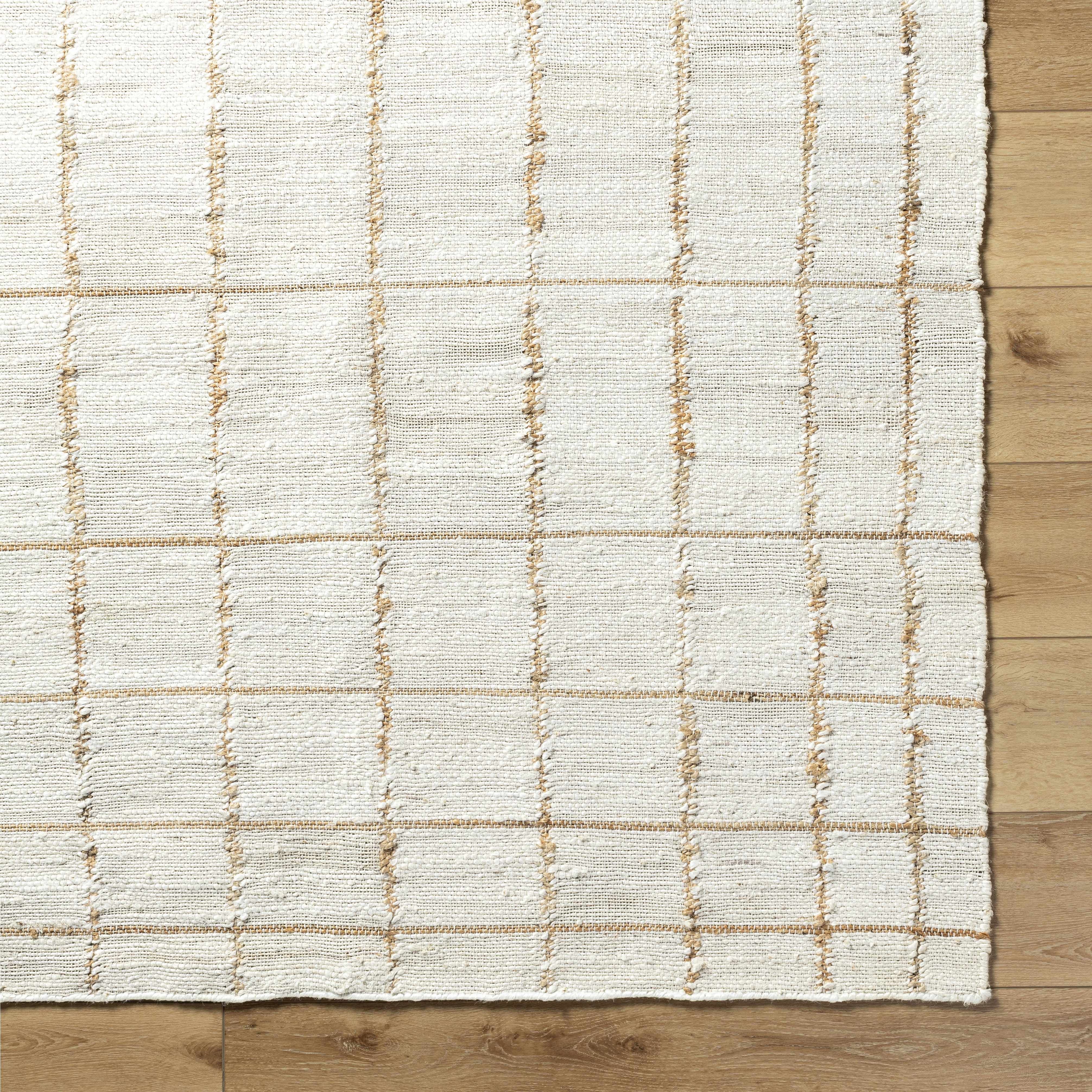 Zared Checkered Jute Area Rug - Image 7