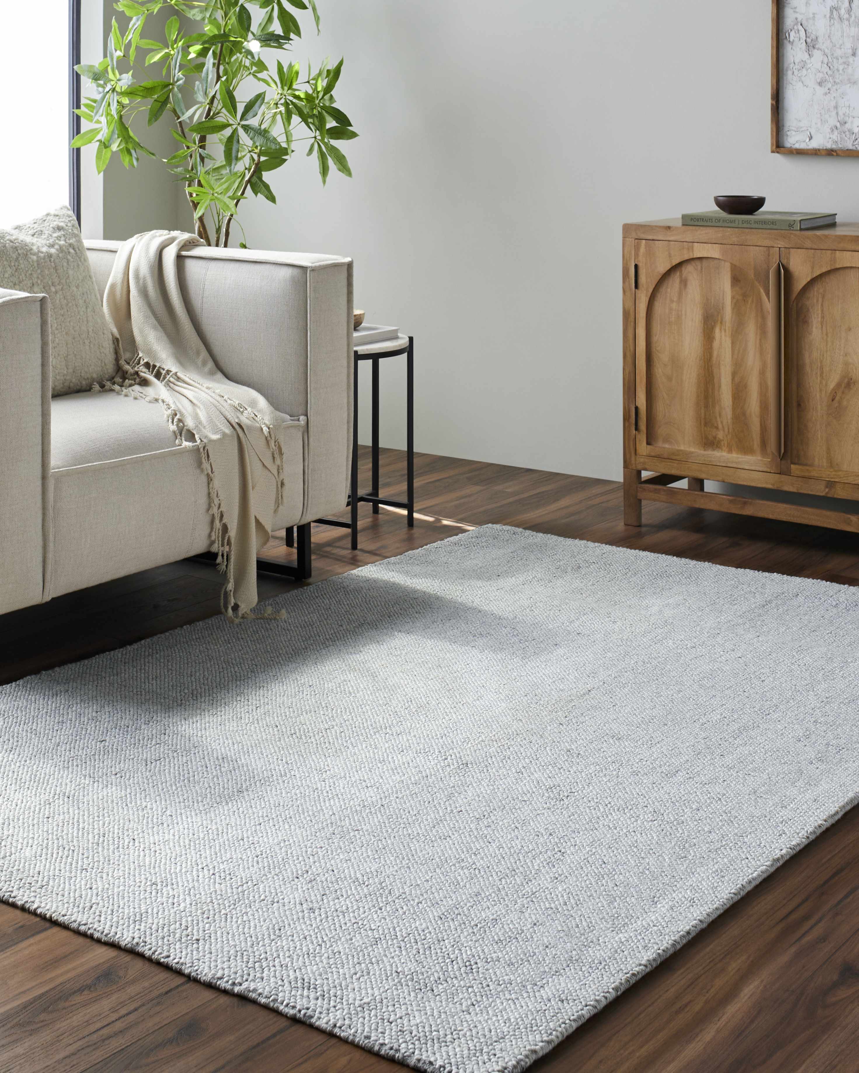 Zareh Gray Blue Solid Area Rug - Clearance - Image 8