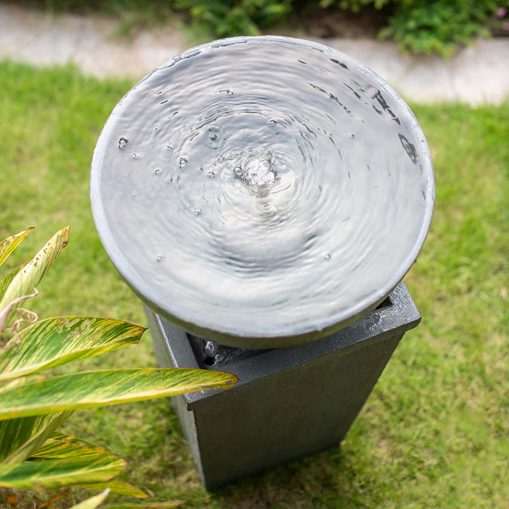 Zen Bowl Water Fountain Outdoor Bird Feeder and Garden Feature - Image 10