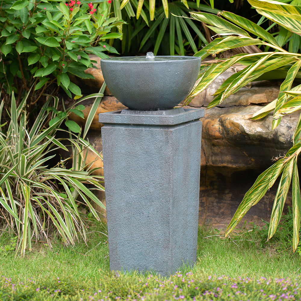 Zen Bowl Water Fountain Outdoor Bird Feeder and Garden Feature - Image 2