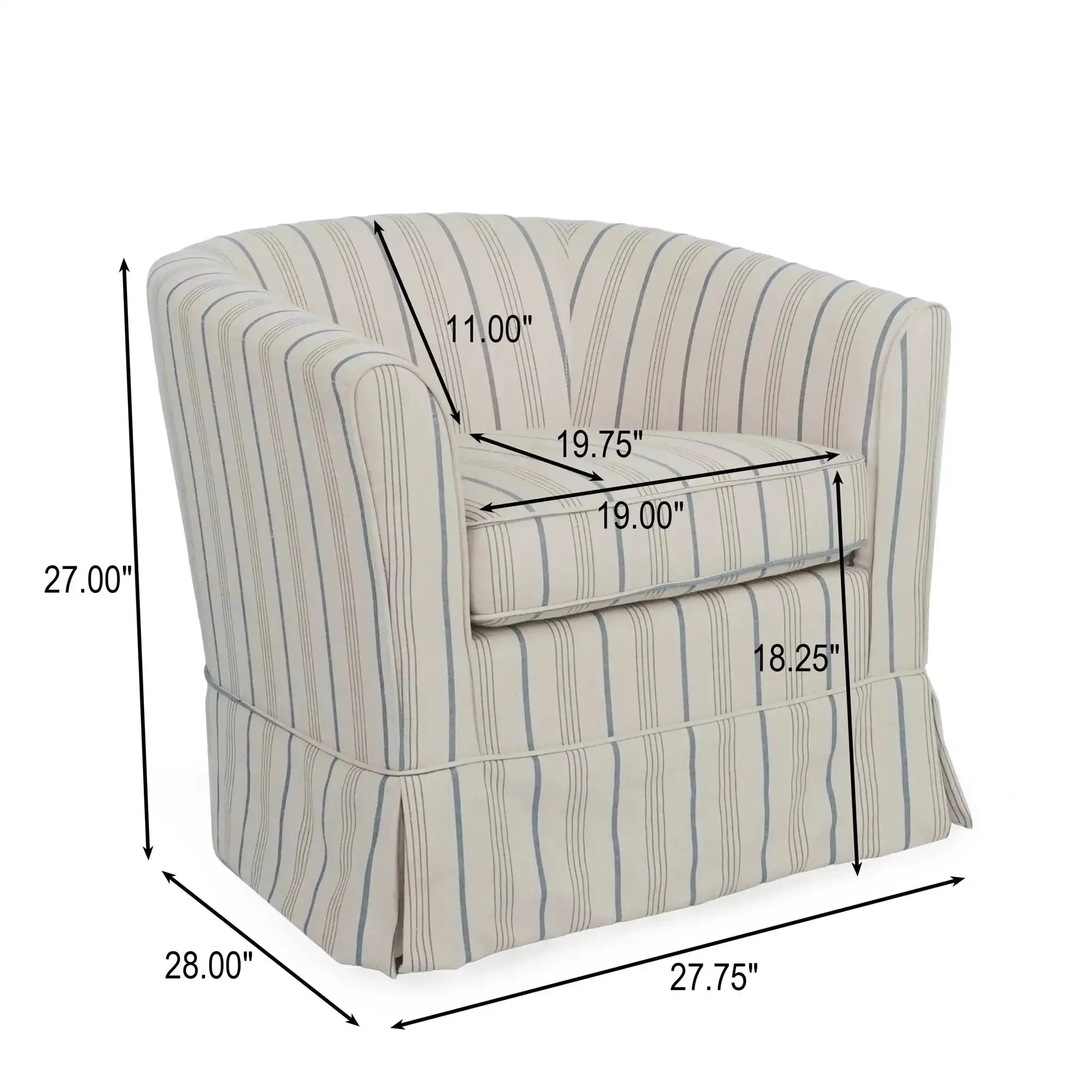 Zeniqua - Upholstered Swivel Chair With Loose Cover - Image 10