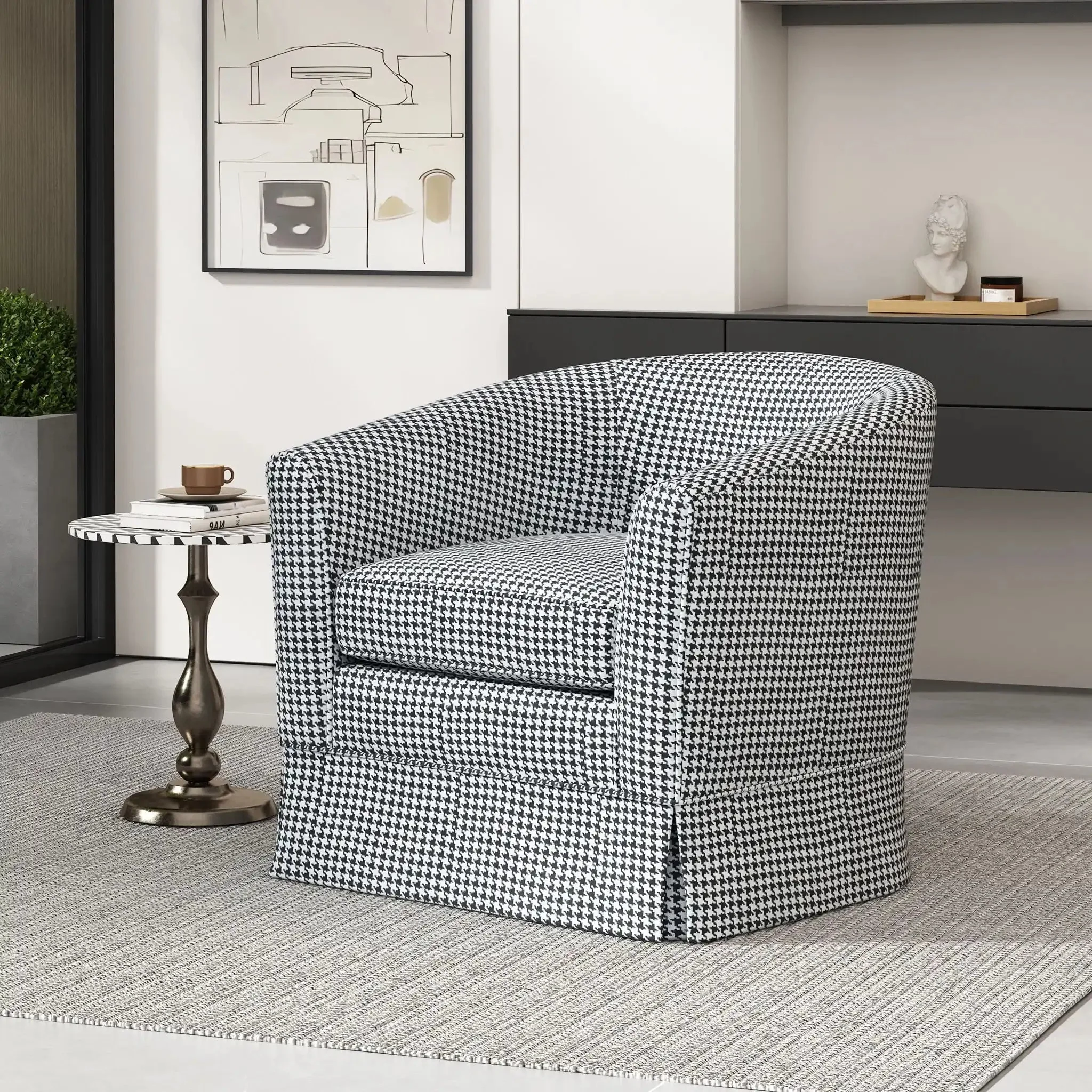 Zeniqua - Upholstered Swivel Chair With Loose Cover - Image 9