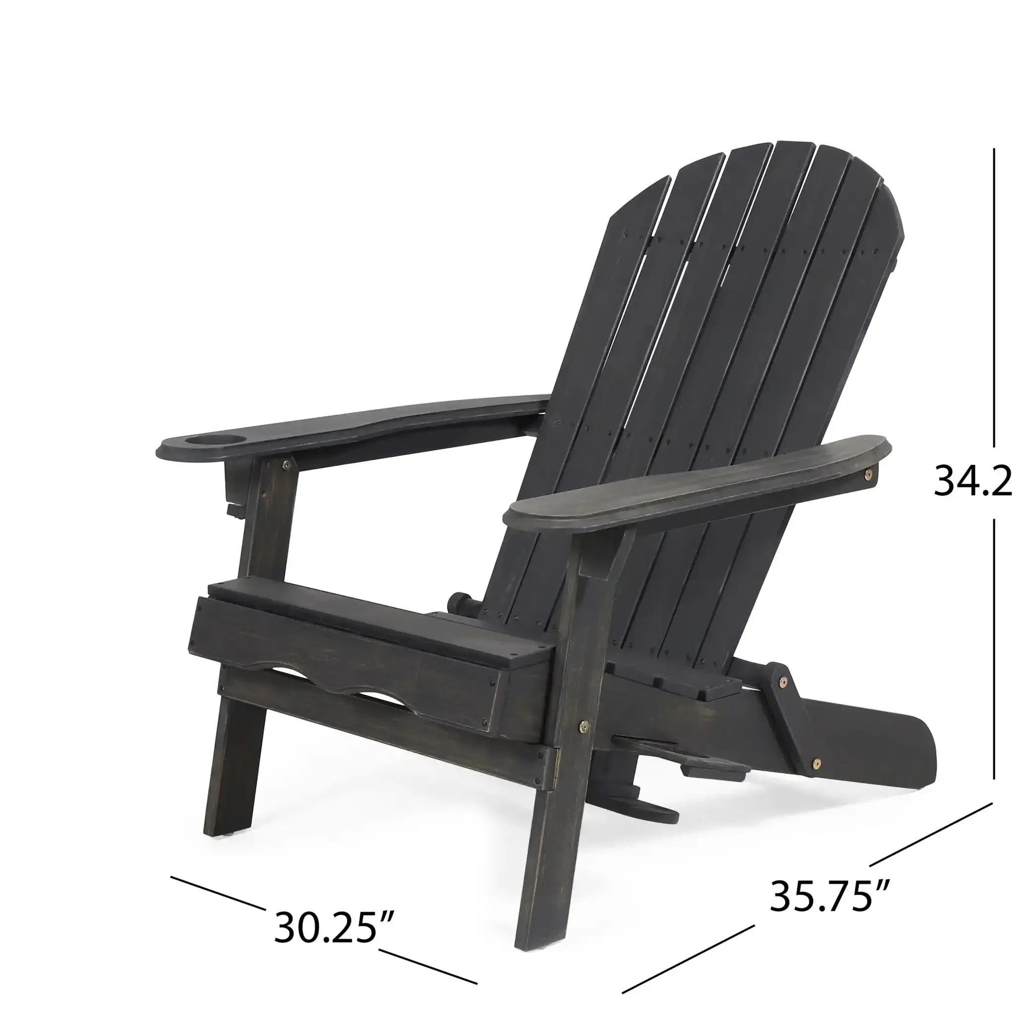 Zenithia - Outdoor Foldable Adirondack Chair With 2 Cup Holders - Image 12