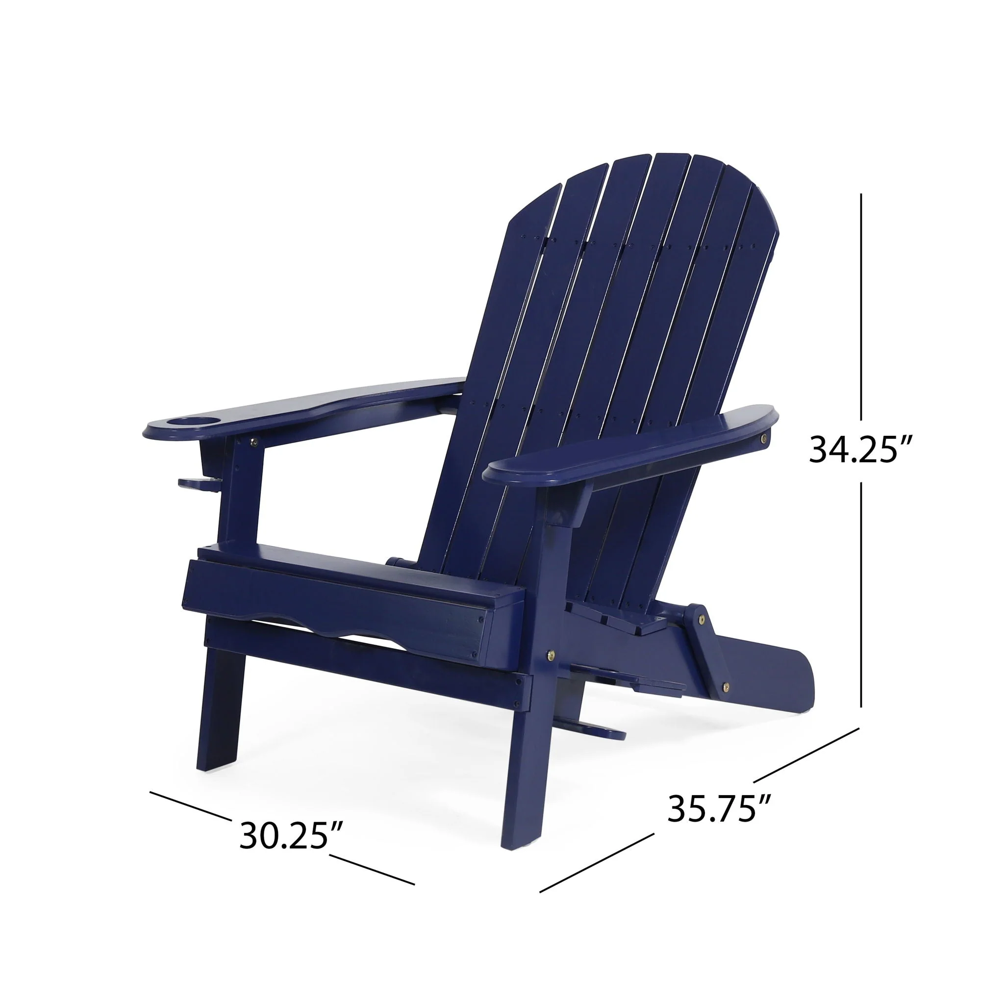 Zenithia - Outdoor Foldable Adirondack Chair With 2 Cup Holders - Image 6