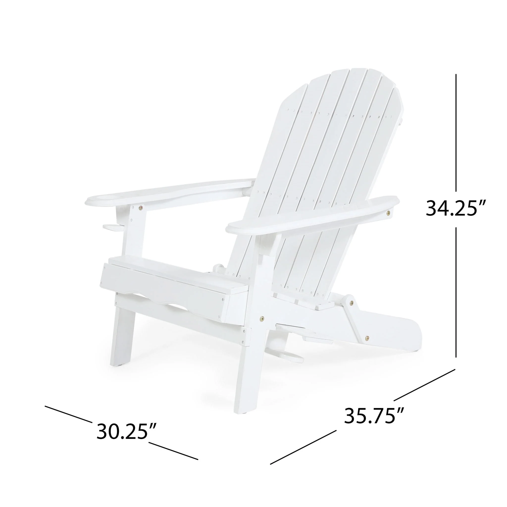 Zenithia - Outdoor Foldable Adirondack Chair With 2 Cup Holders - Image 8