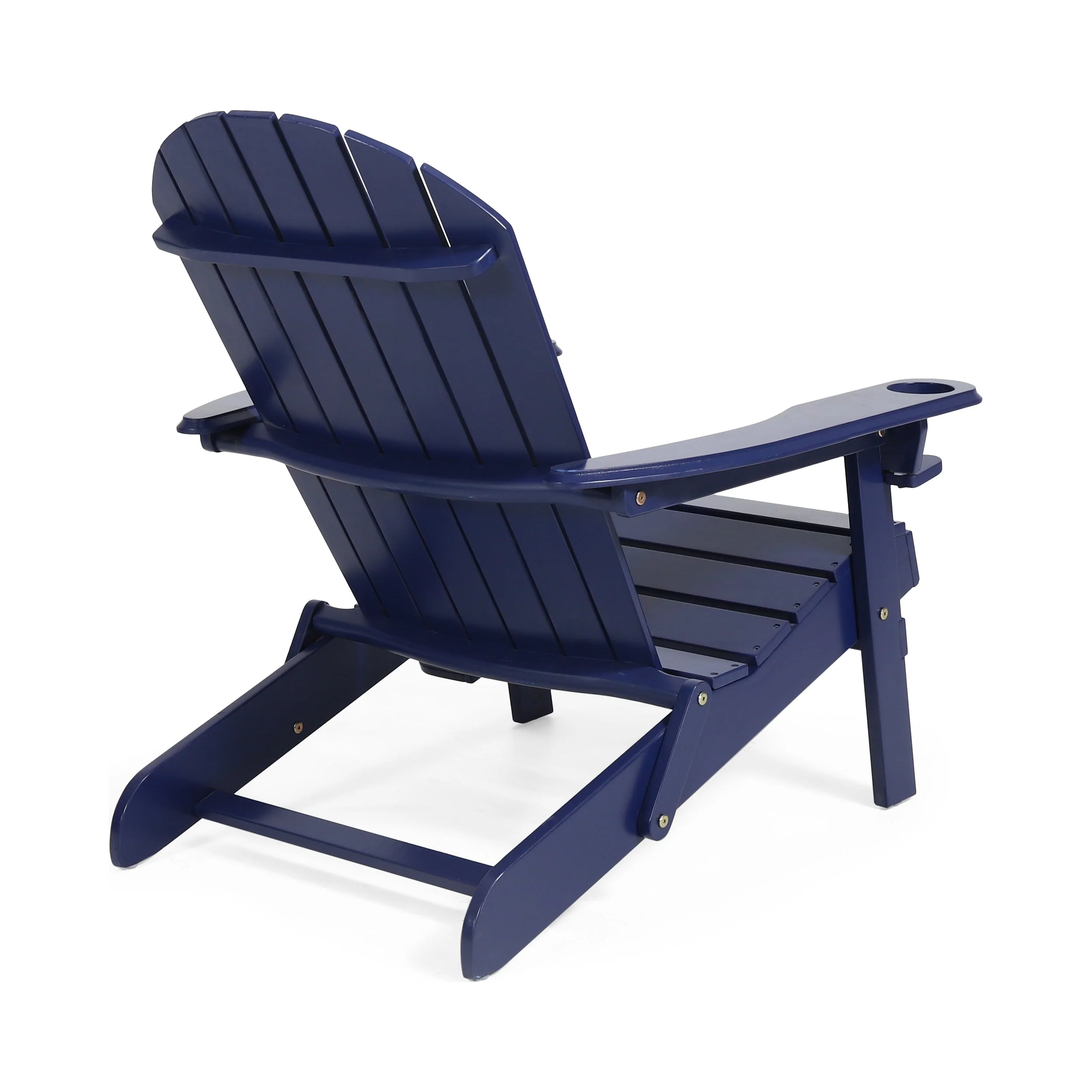 Zenithia Outdoor Foldable Adirondack Chair with 2 Cup Holders, Blue - Image 6