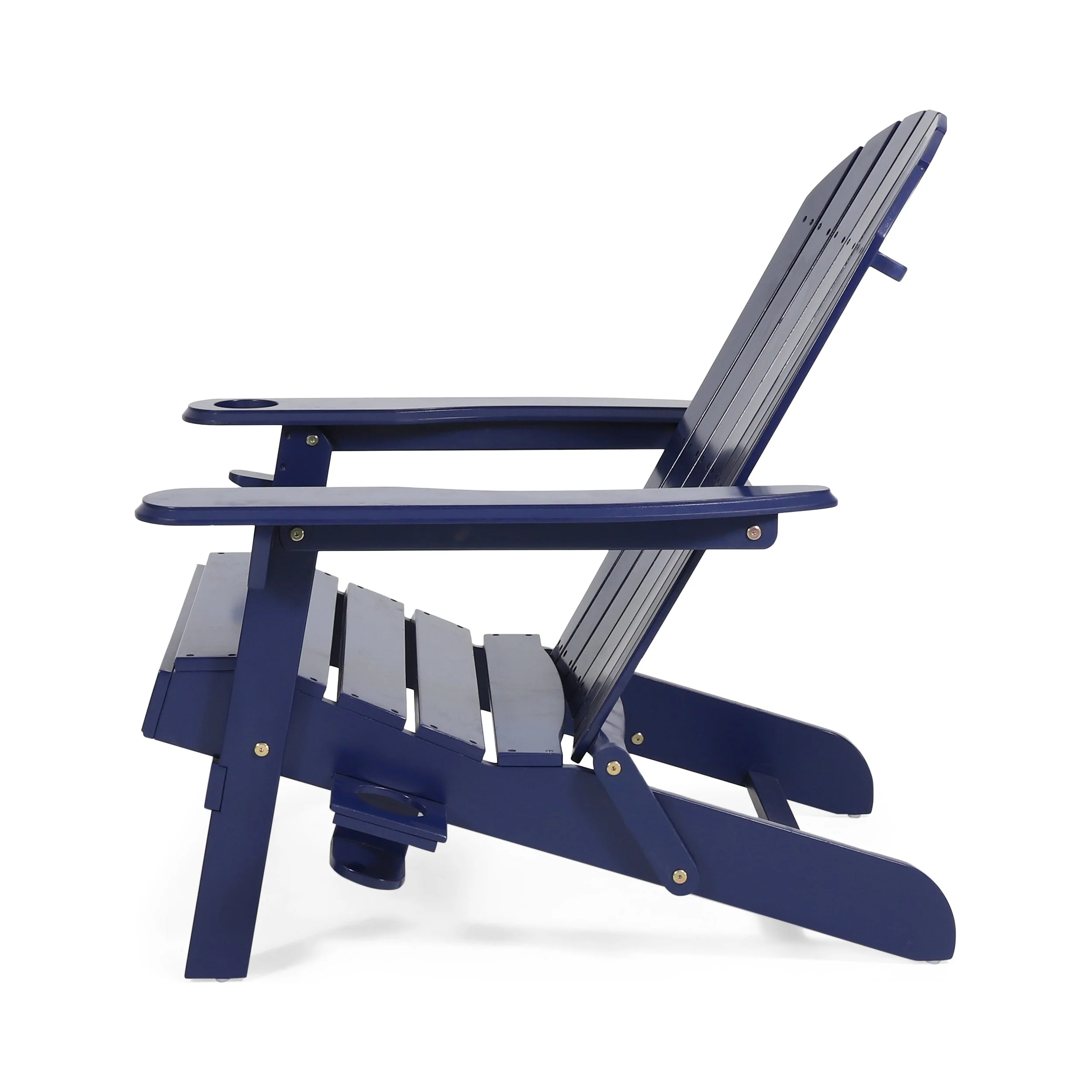 Zenithia Outdoor Foldable Adirondack Chair with 2 Cup Holders, Blue - Image 7