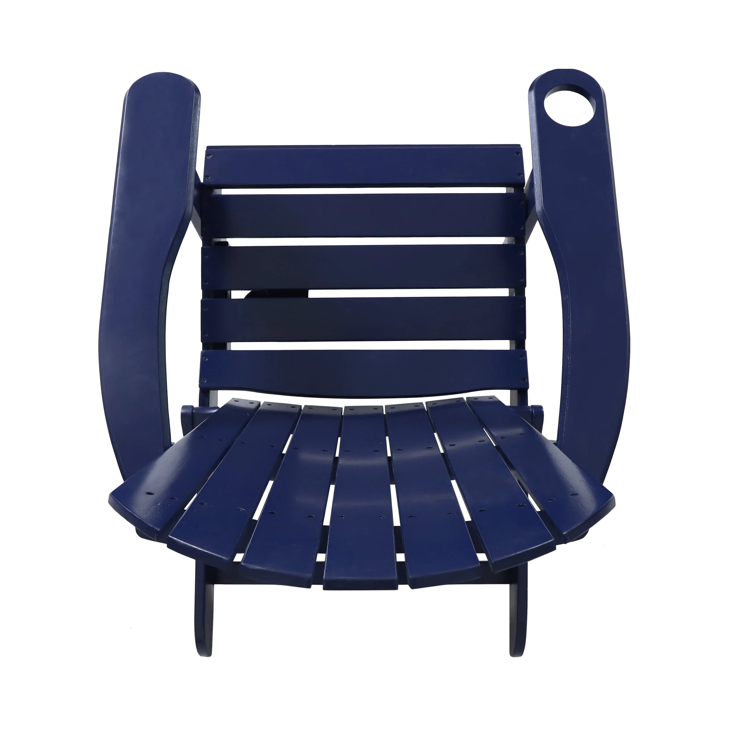 Zenithia Outdoor Foldable Adirondack Chair with 2 Cup Holders, Blue - Image 8