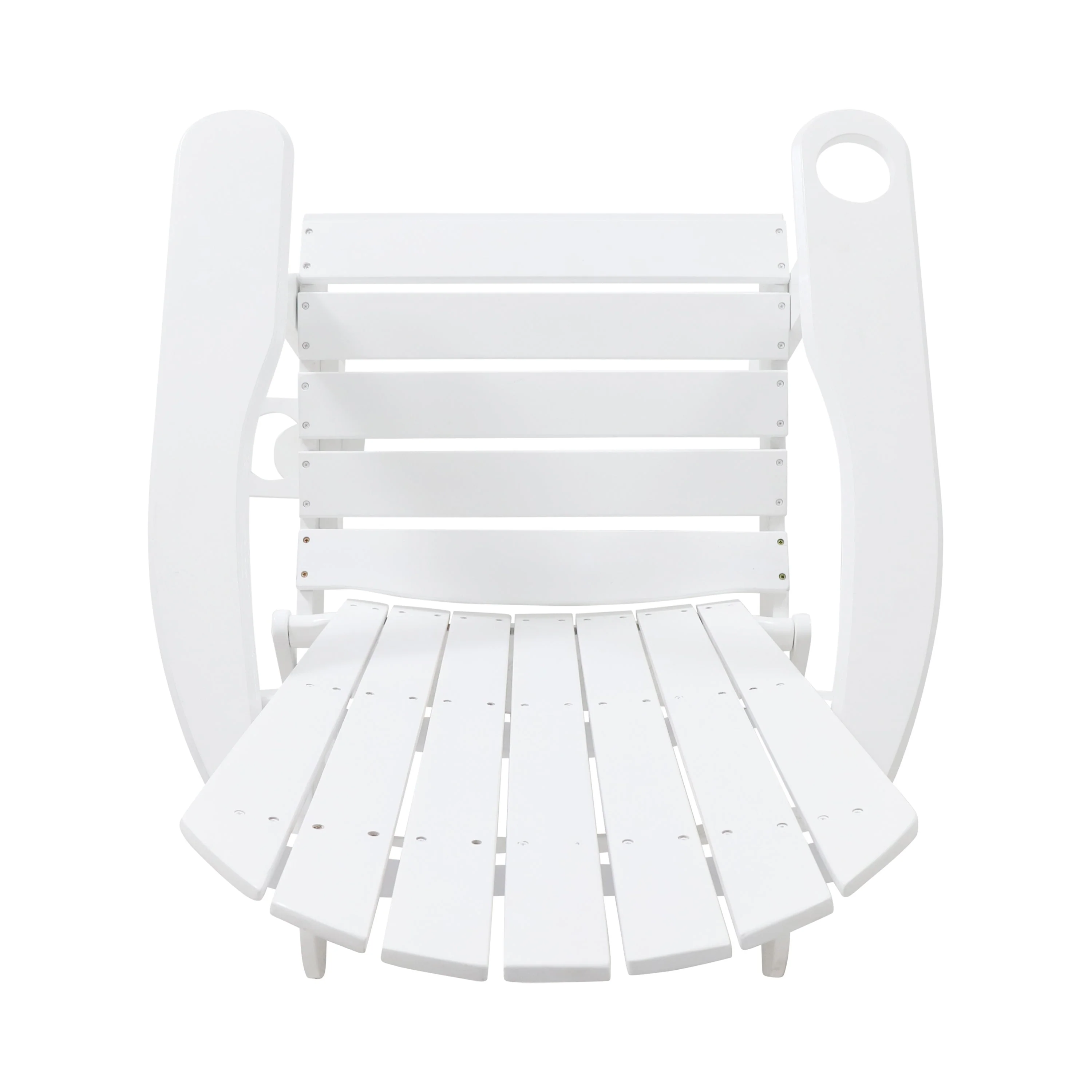 Zenithia Outdoor Foldable Adirondack Chair with 2 Cup Holders, White - Image 8