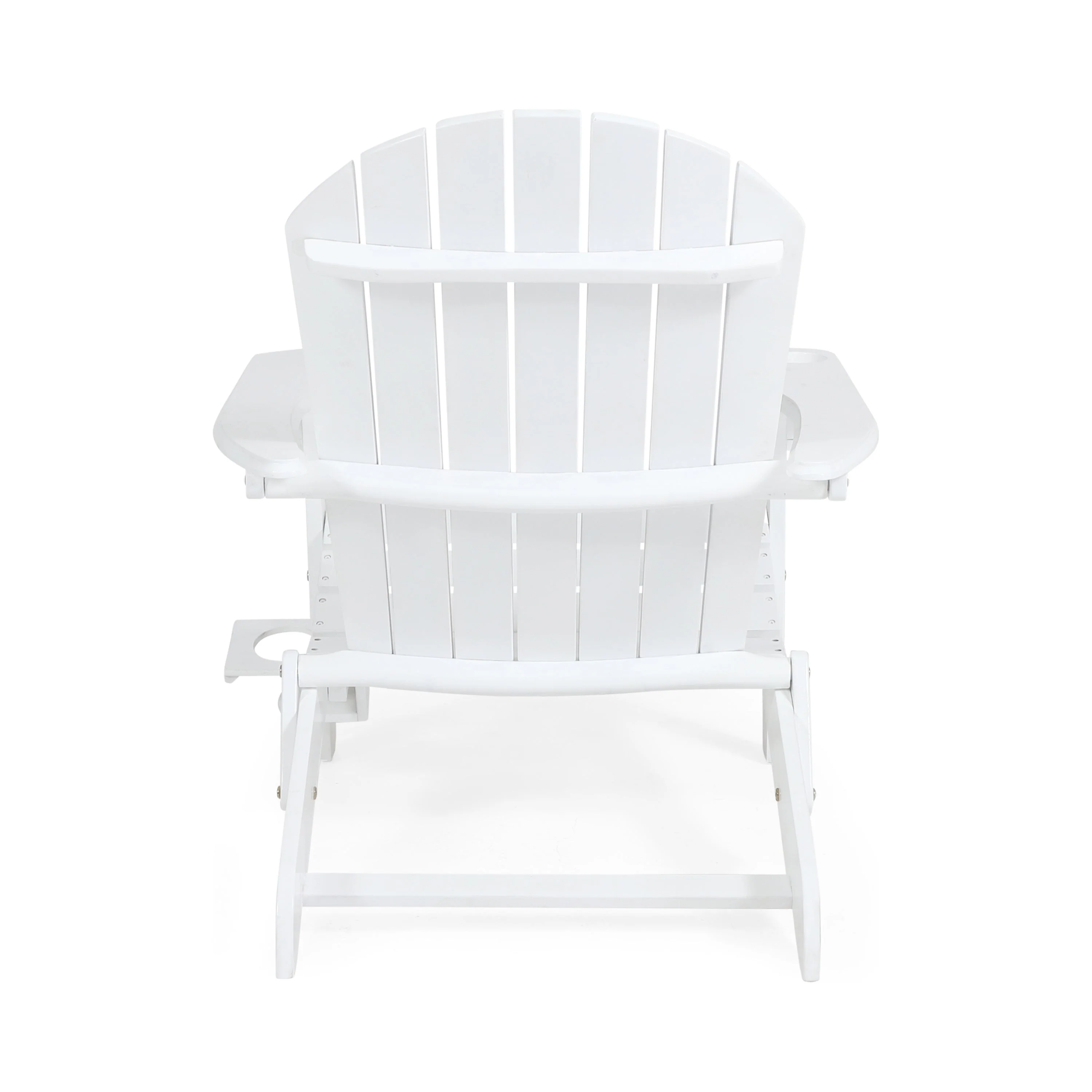 Zenithia Outdoor Foldable Adirondack Chair with 2 Cup Holders, White - Image 9