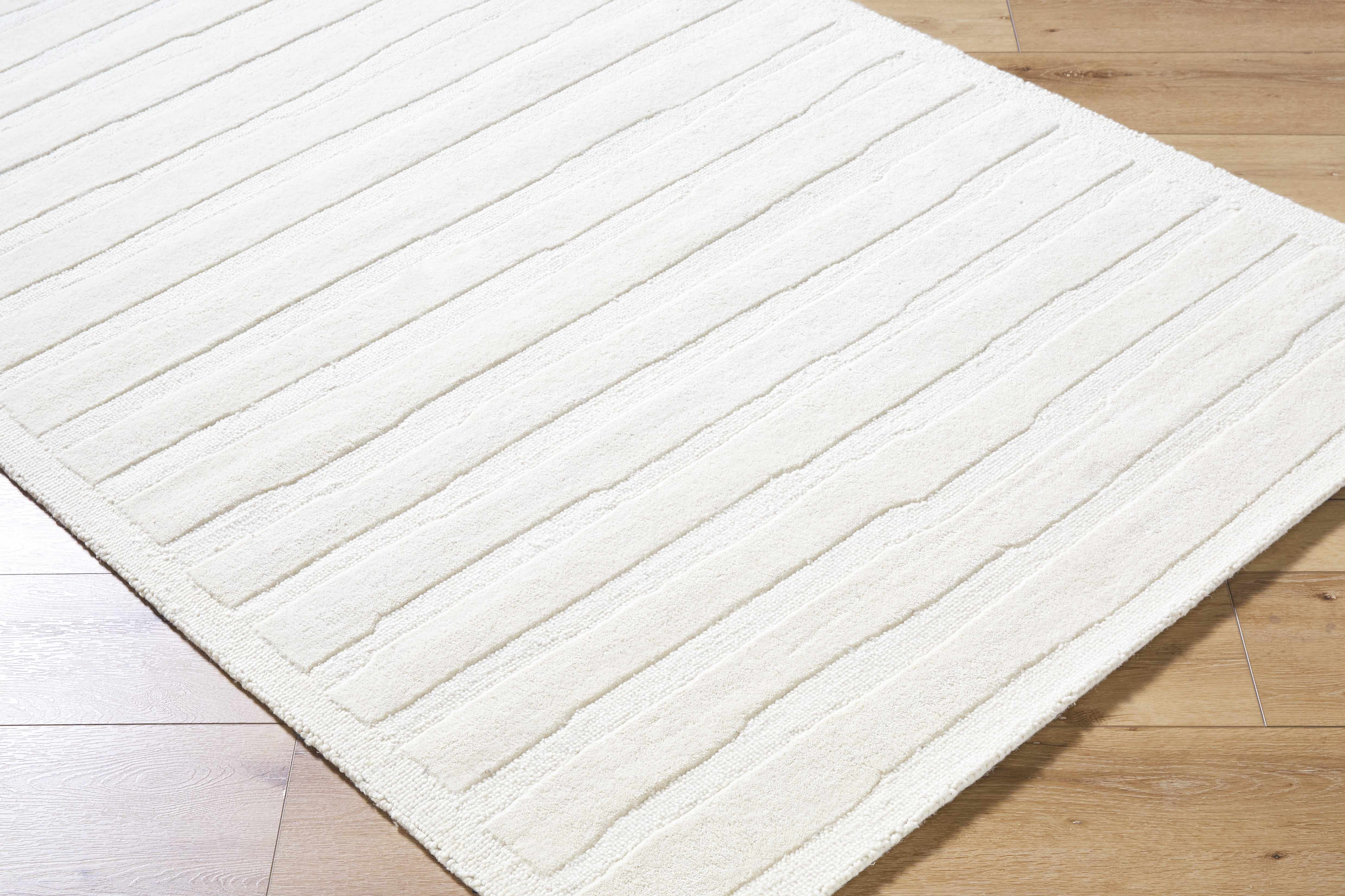 Zerah White Wool Area Rug - Image 2