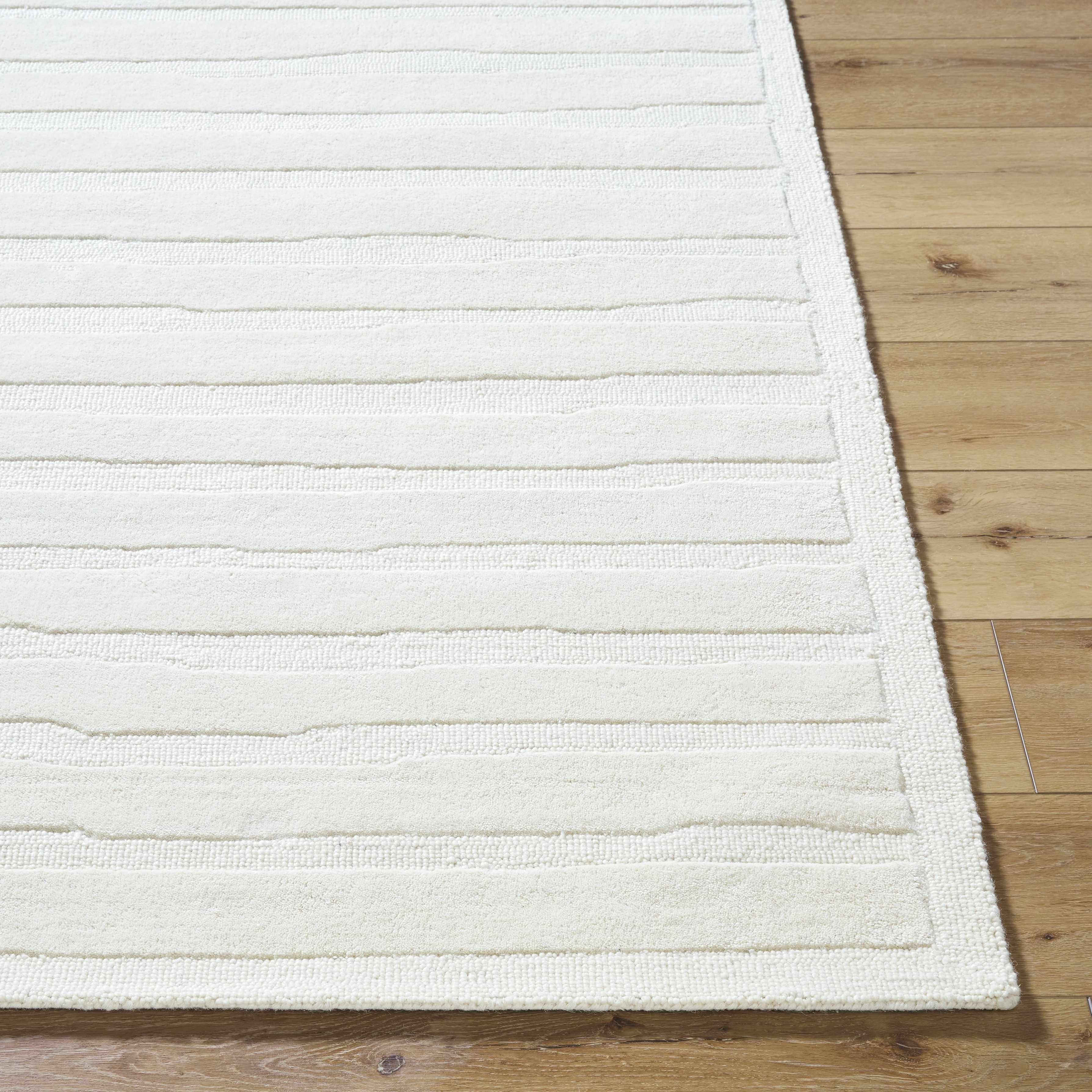 Zerah White Wool Area Rug - Image 3
