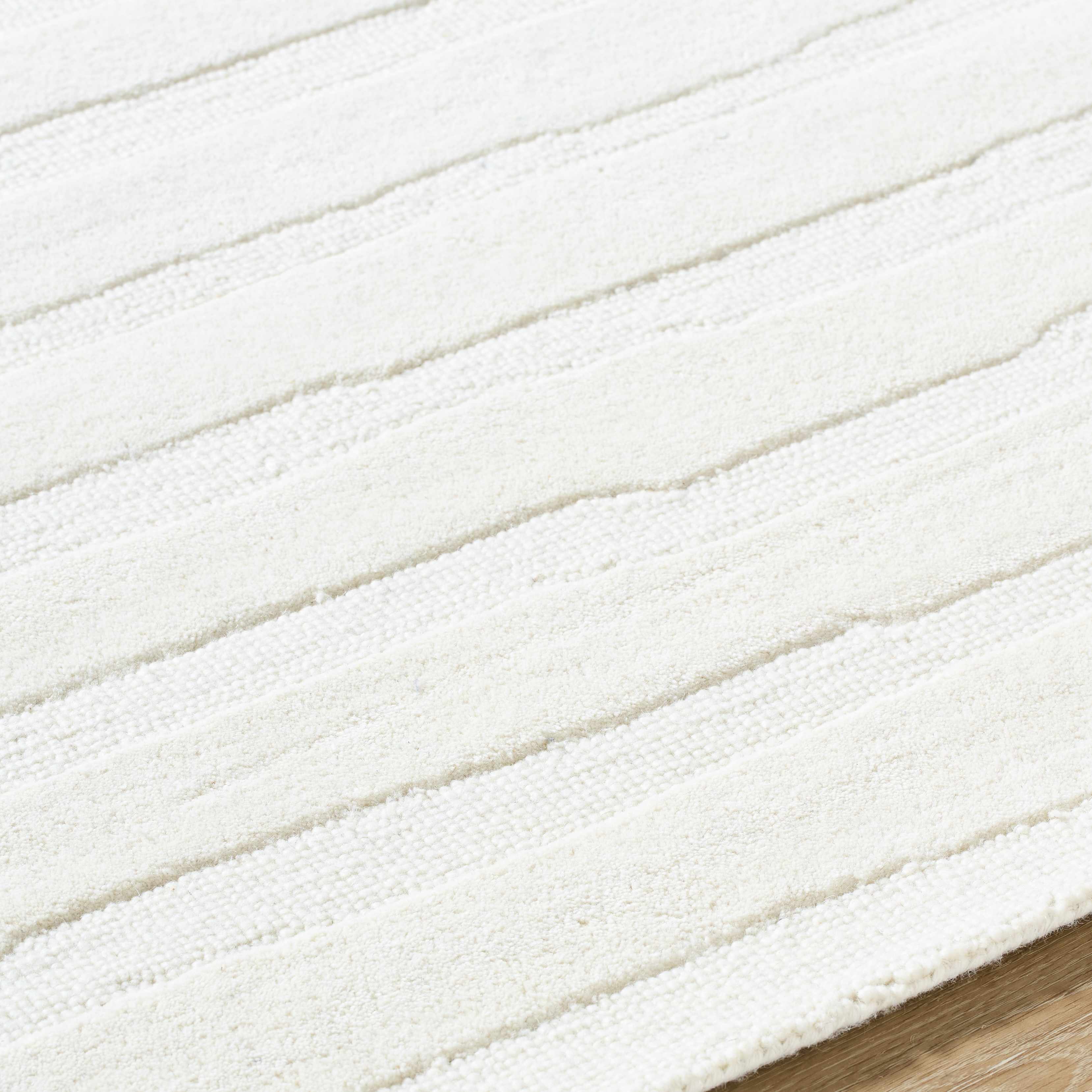Zerah White Wool Area Rug - Image 6
