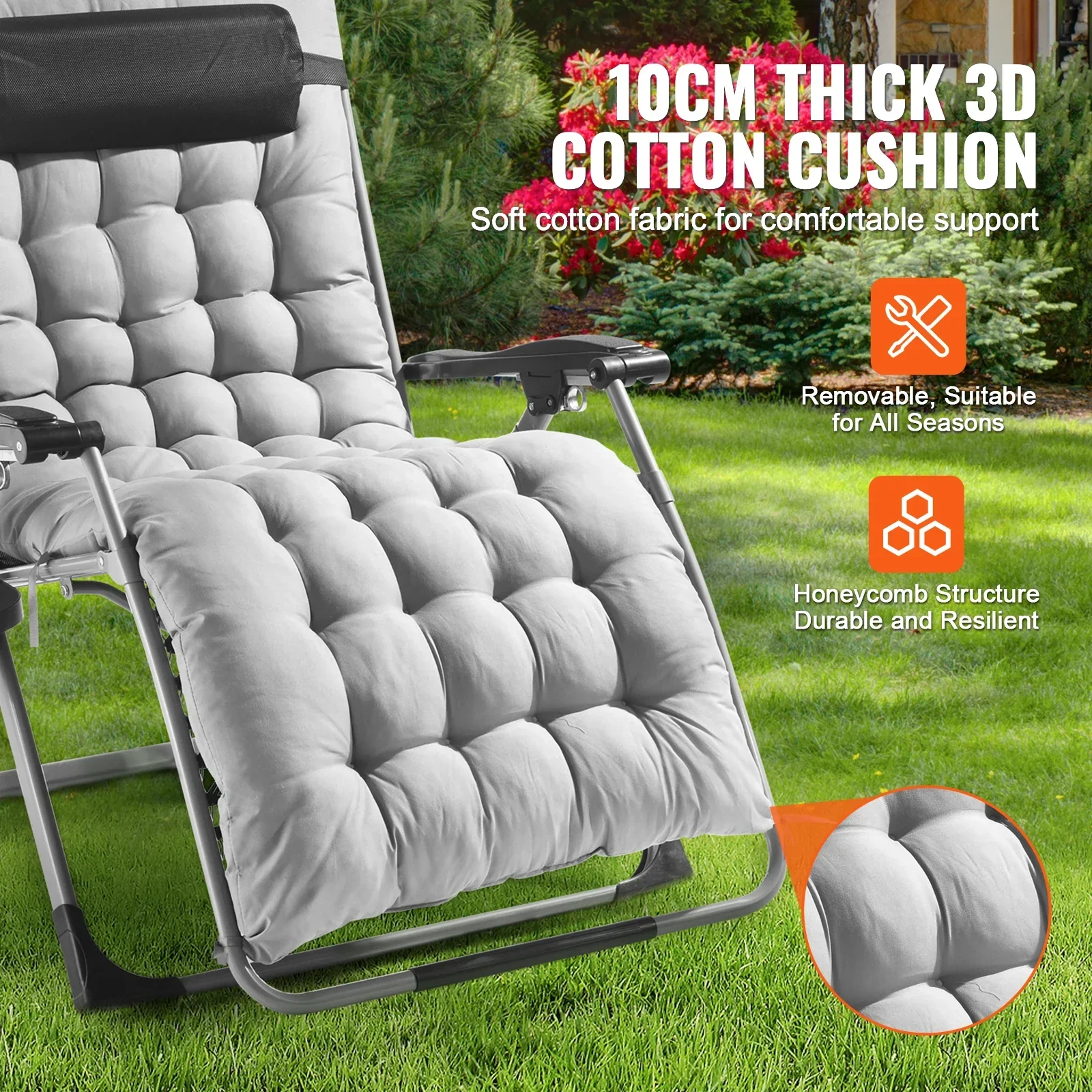 Zero Gravity Recliner Chair Adjustable Anti Gravity Lounge Chair with Cup Holder - Image 4