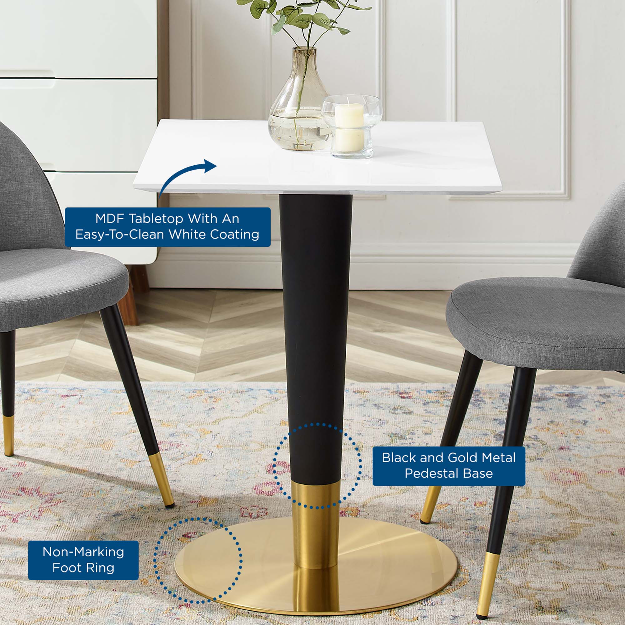 Zinque 24" Square Dining Table by Modway - Image 5